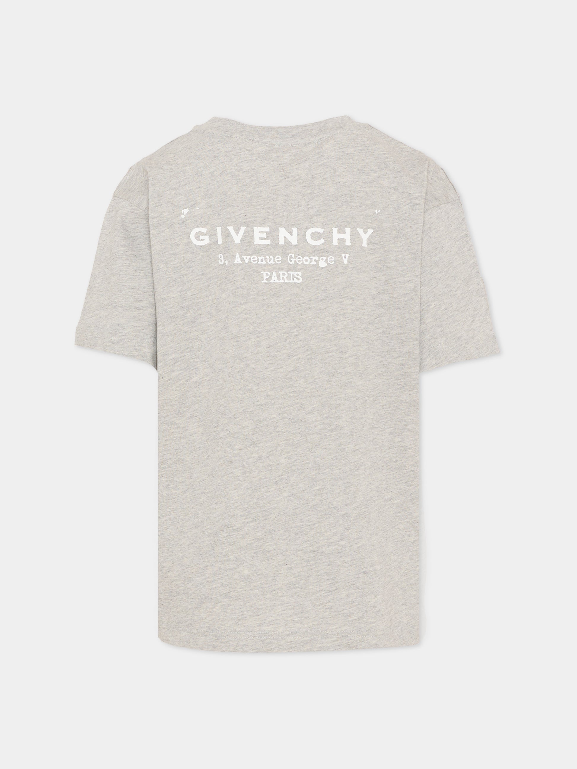 T-shirt grigia per bambini con logo,Givenchy Kids,H31075 A01