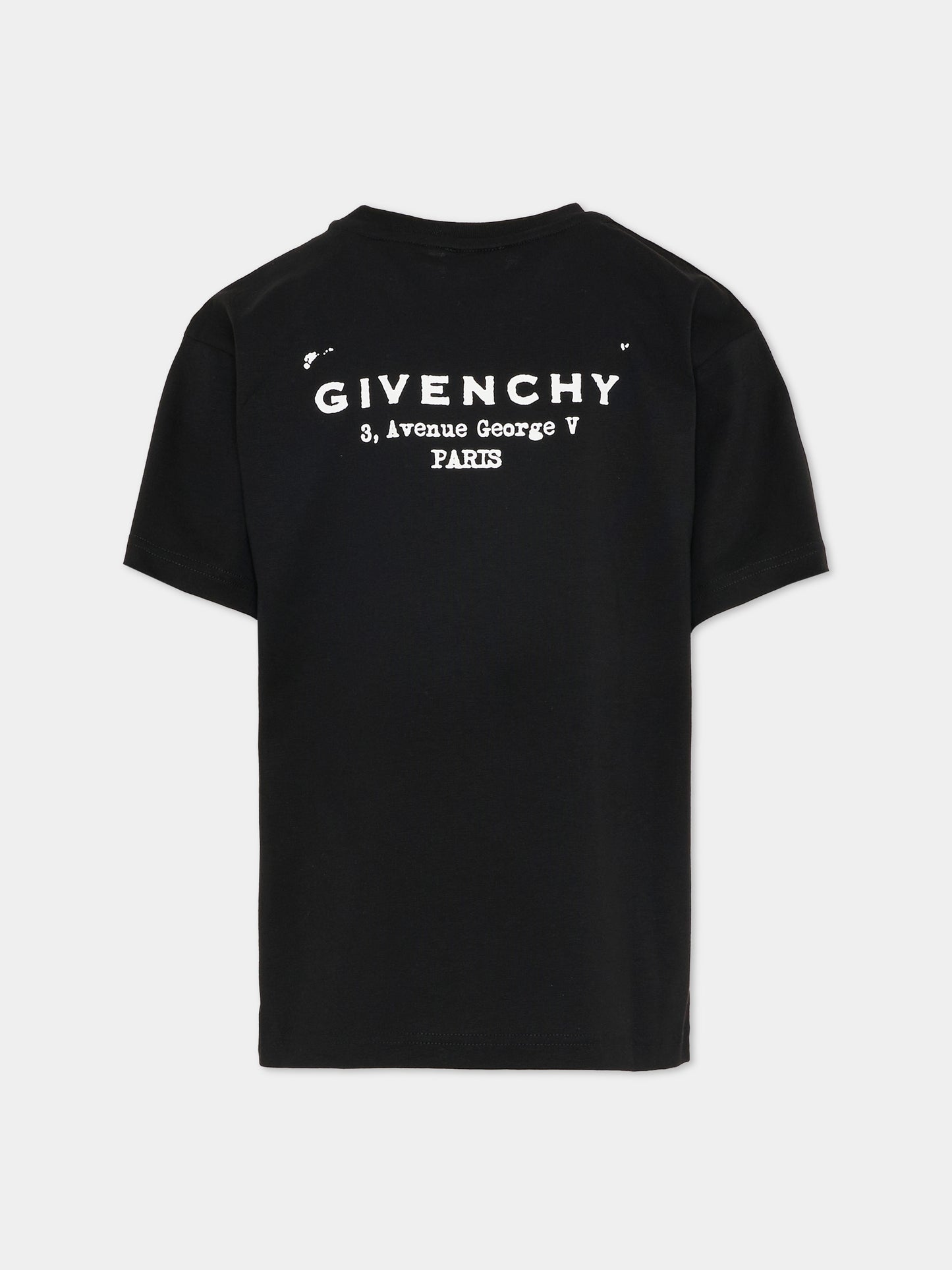 T-shirt nera per bambini con logo,Givenchy Kids,H31075 09B