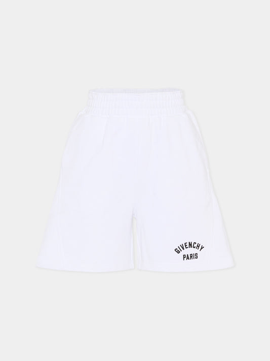 Shorts bianchi per bambino con logo ricamato,Givenchy Kids,H31100 10P