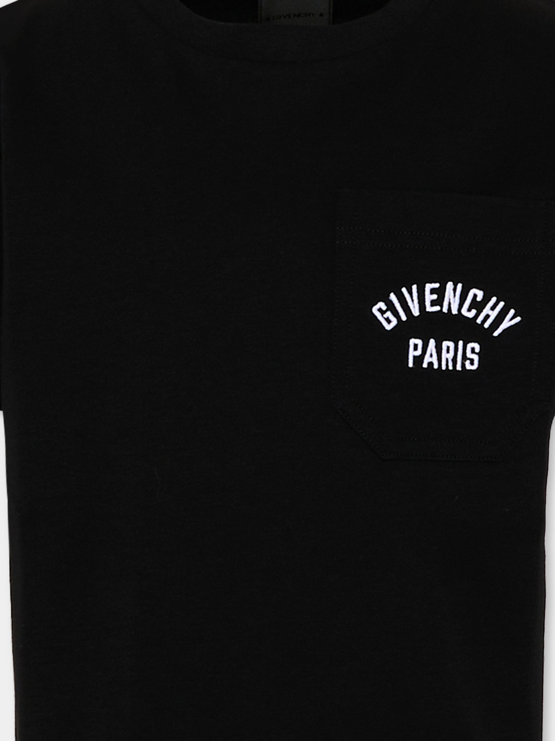 T-Shirt nera per bambini con logo,Givenchy Kids,H31122 09B