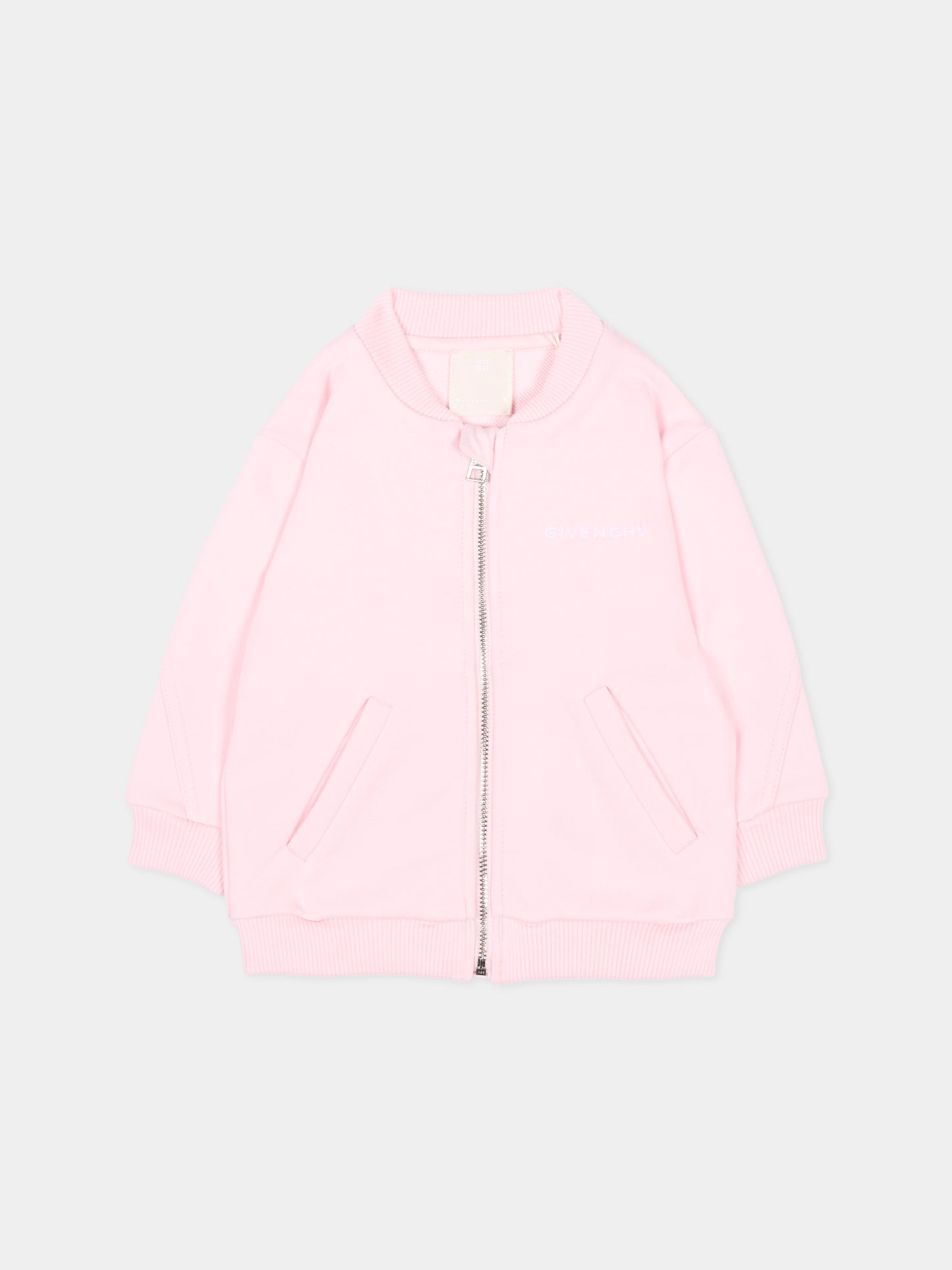 Felpa rosa per neonata con logo,Givenchy Kids,H31178 44Z