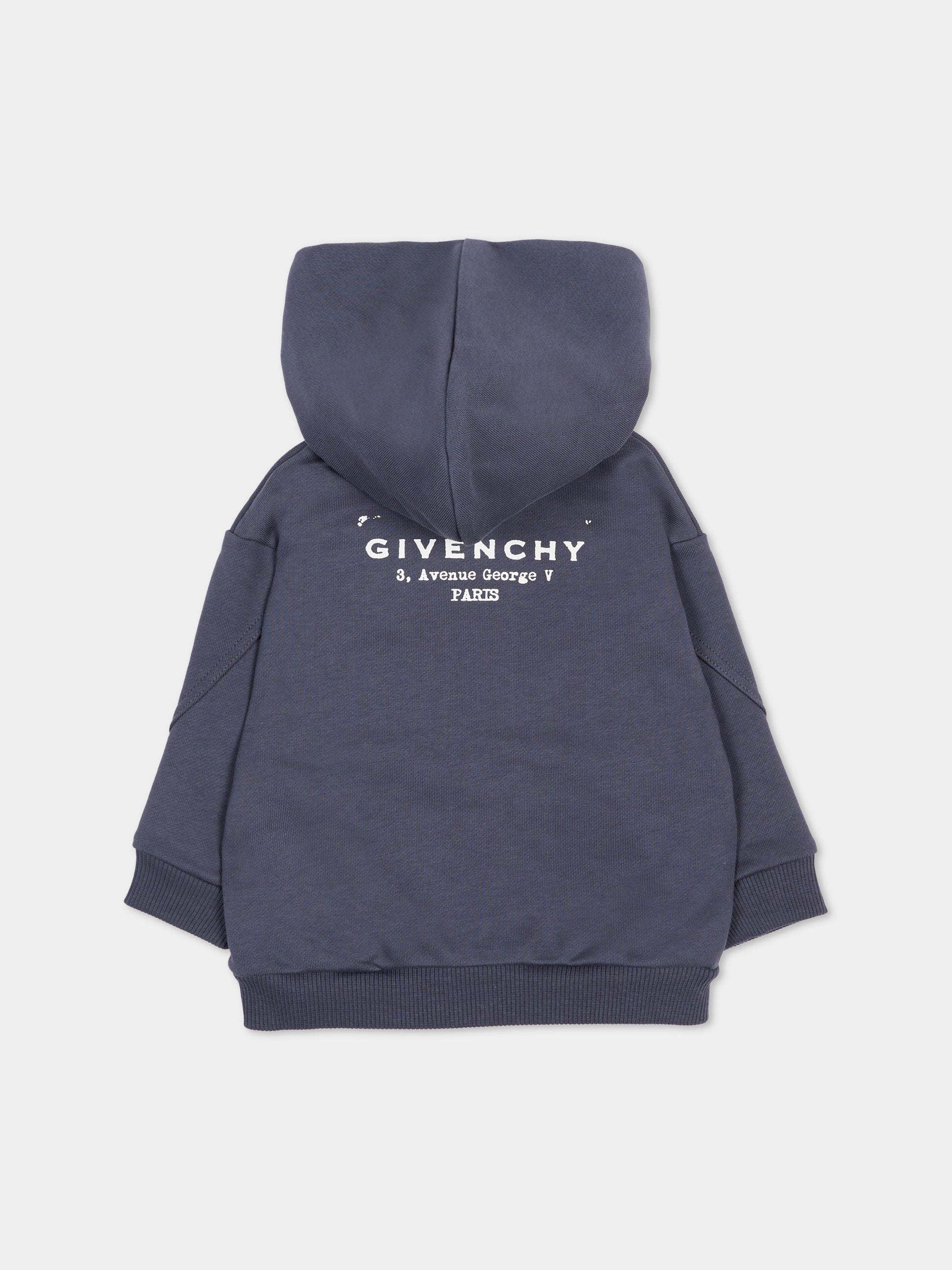Felpa grigia per neonato con logo,Givenchy Kids,H31195 061