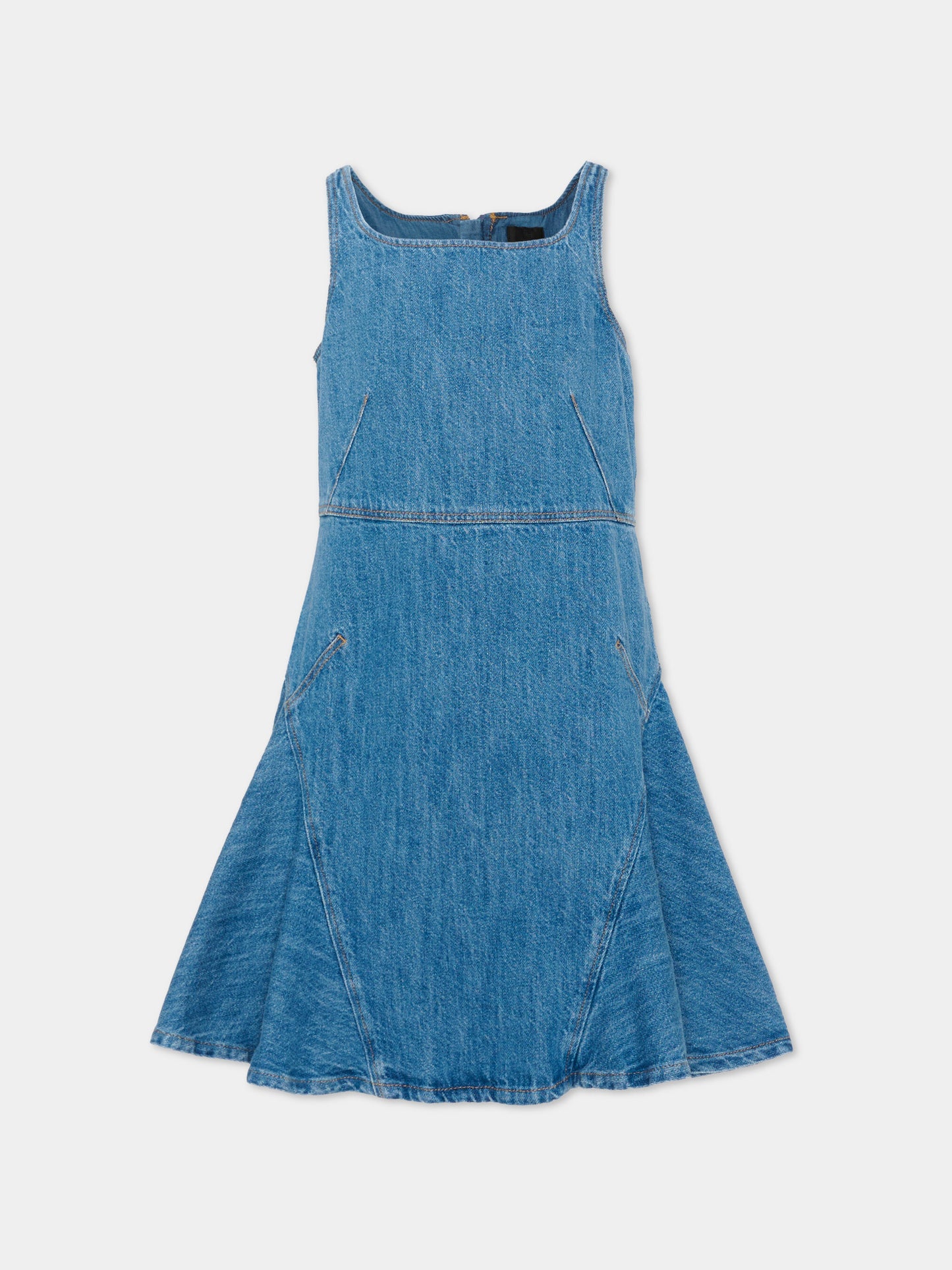 Vestito denim per bambina con patch logo,Givenchy Kids,H31217 Z10