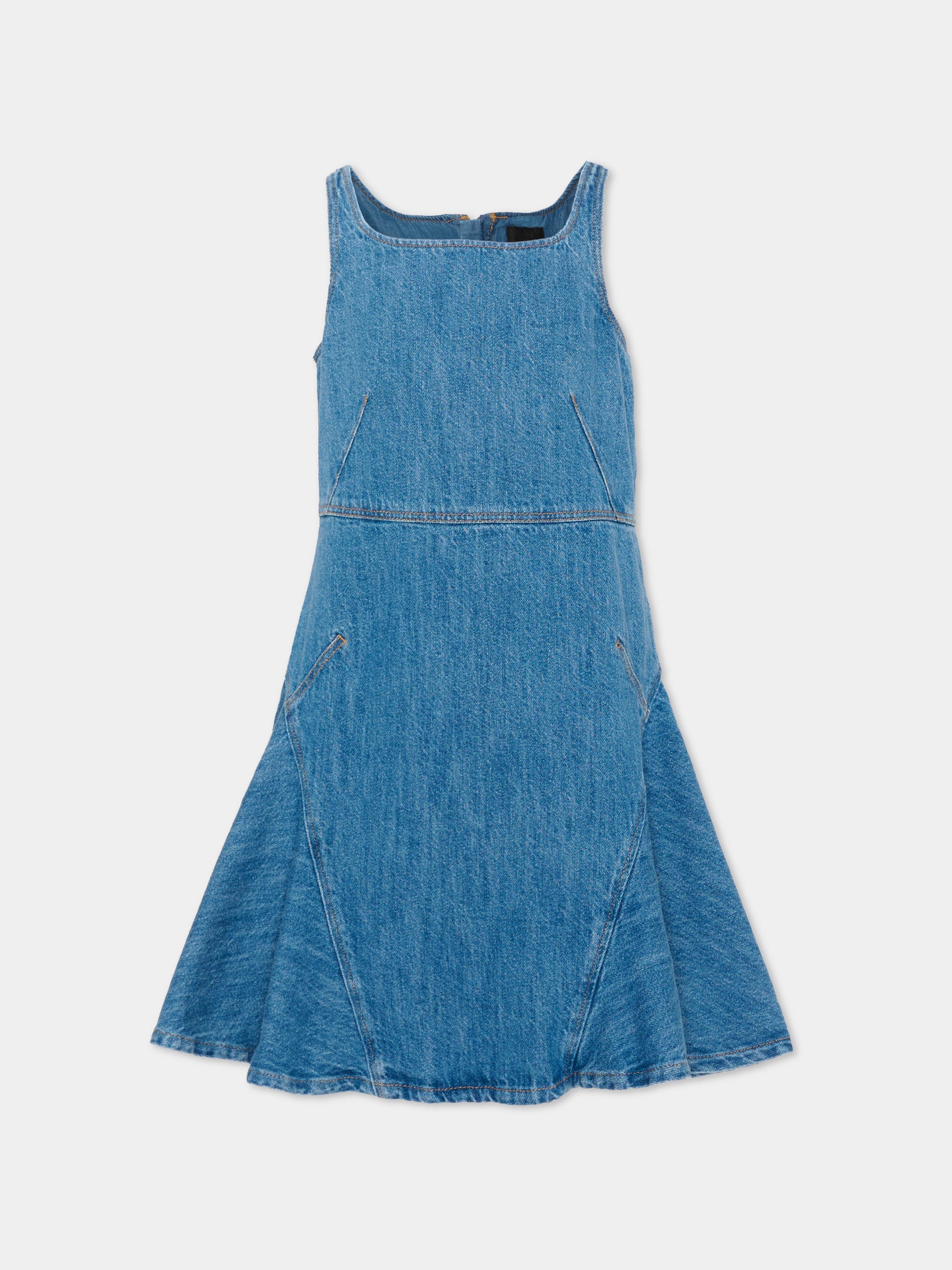 Vestito denim per bambina con patch logo,Givenchy Kids,H31217 Z10