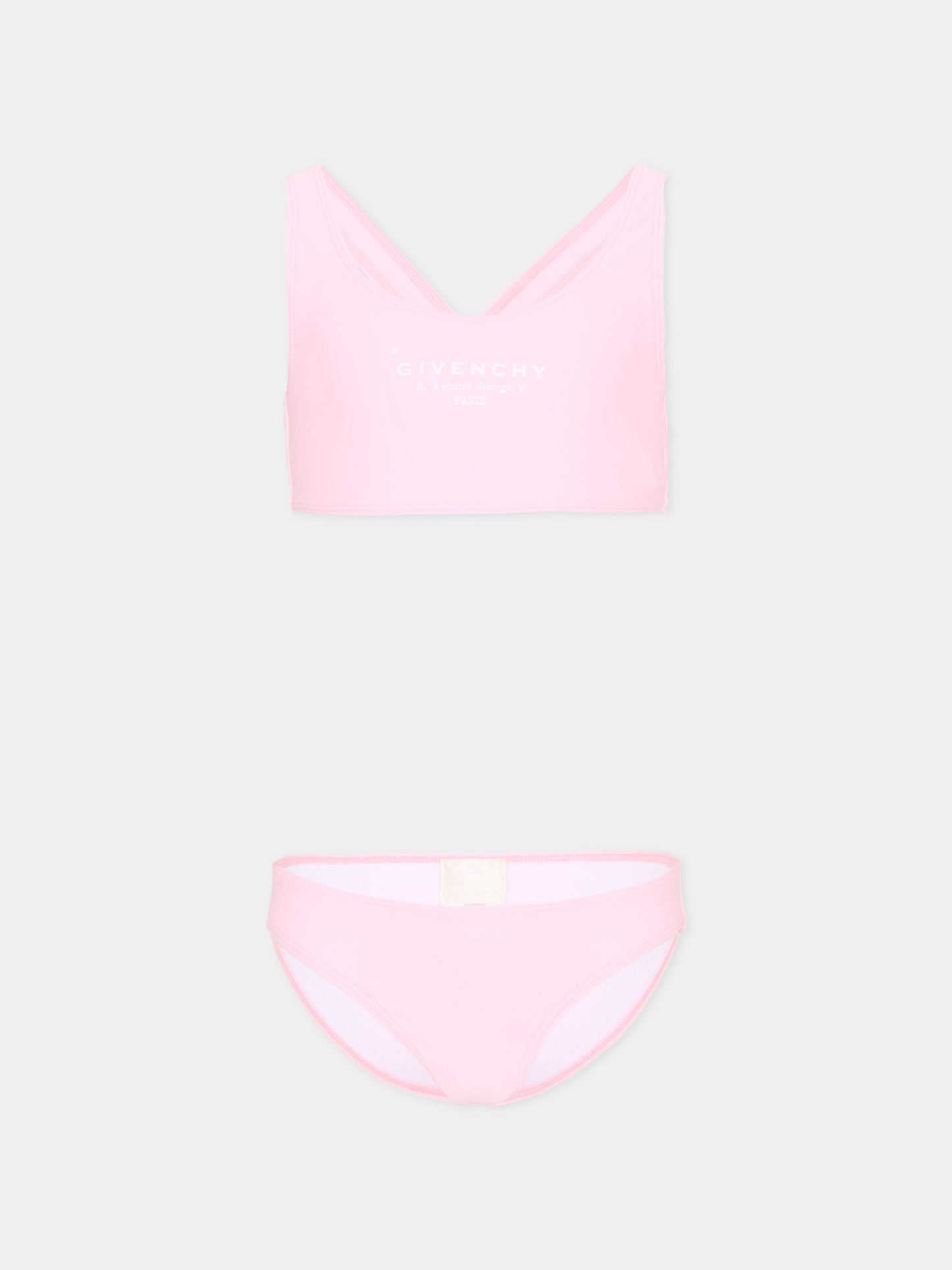 Slip e bikini rosa per bambina con logo,Givenchy Kids,H31218 44Z