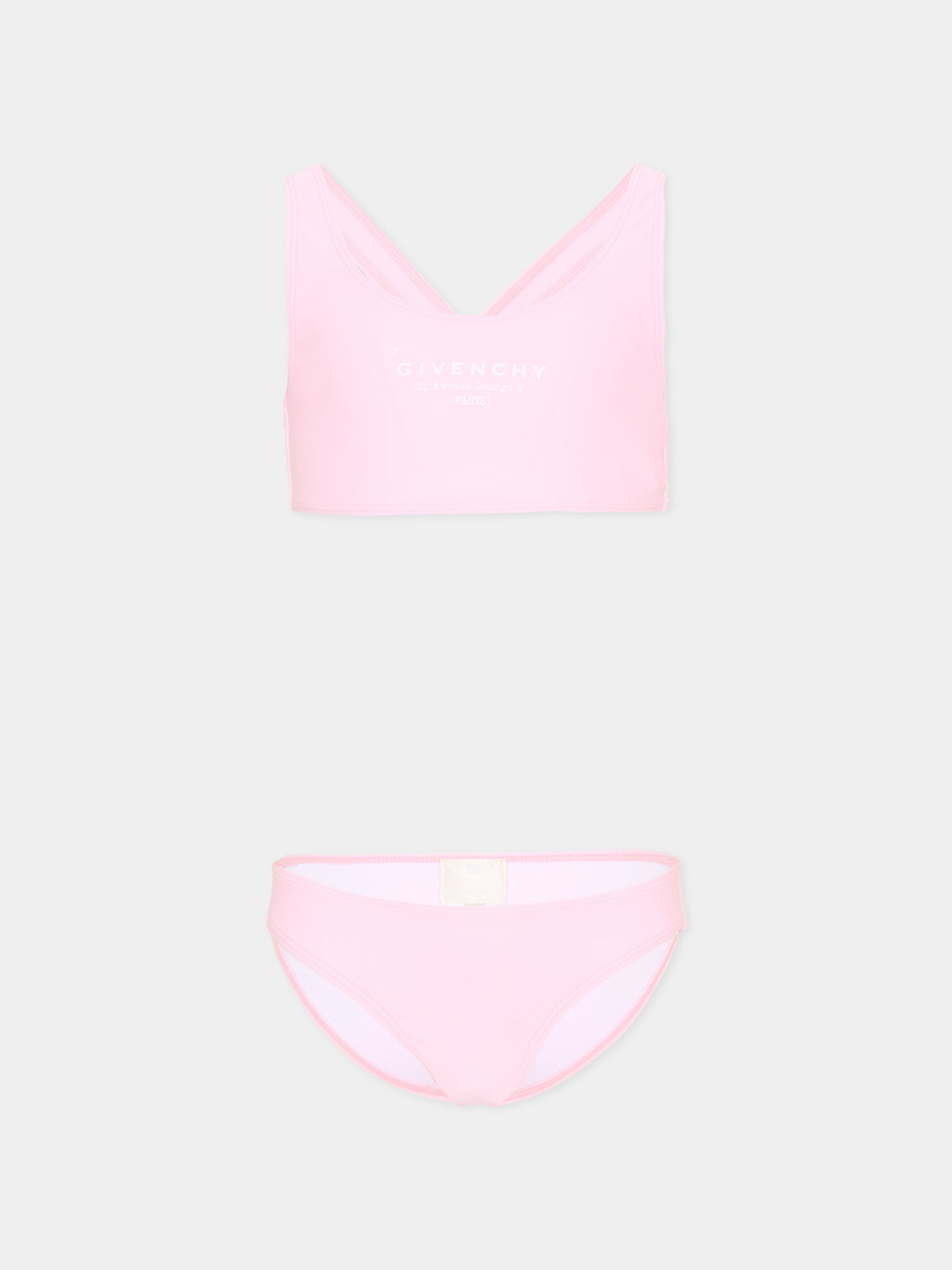 Slip e bikini rosa per bambina con logo,Givenchy Kids,H31218 44Z