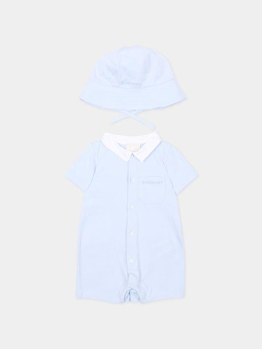 Pagliaccetto celeste per neonato con cloche,Givenchy Kids,H31253 771