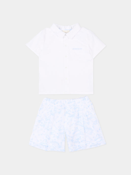 Completo sportivo multicolor per neonato con stampa marina,Givenchy Kids,H31262 N48