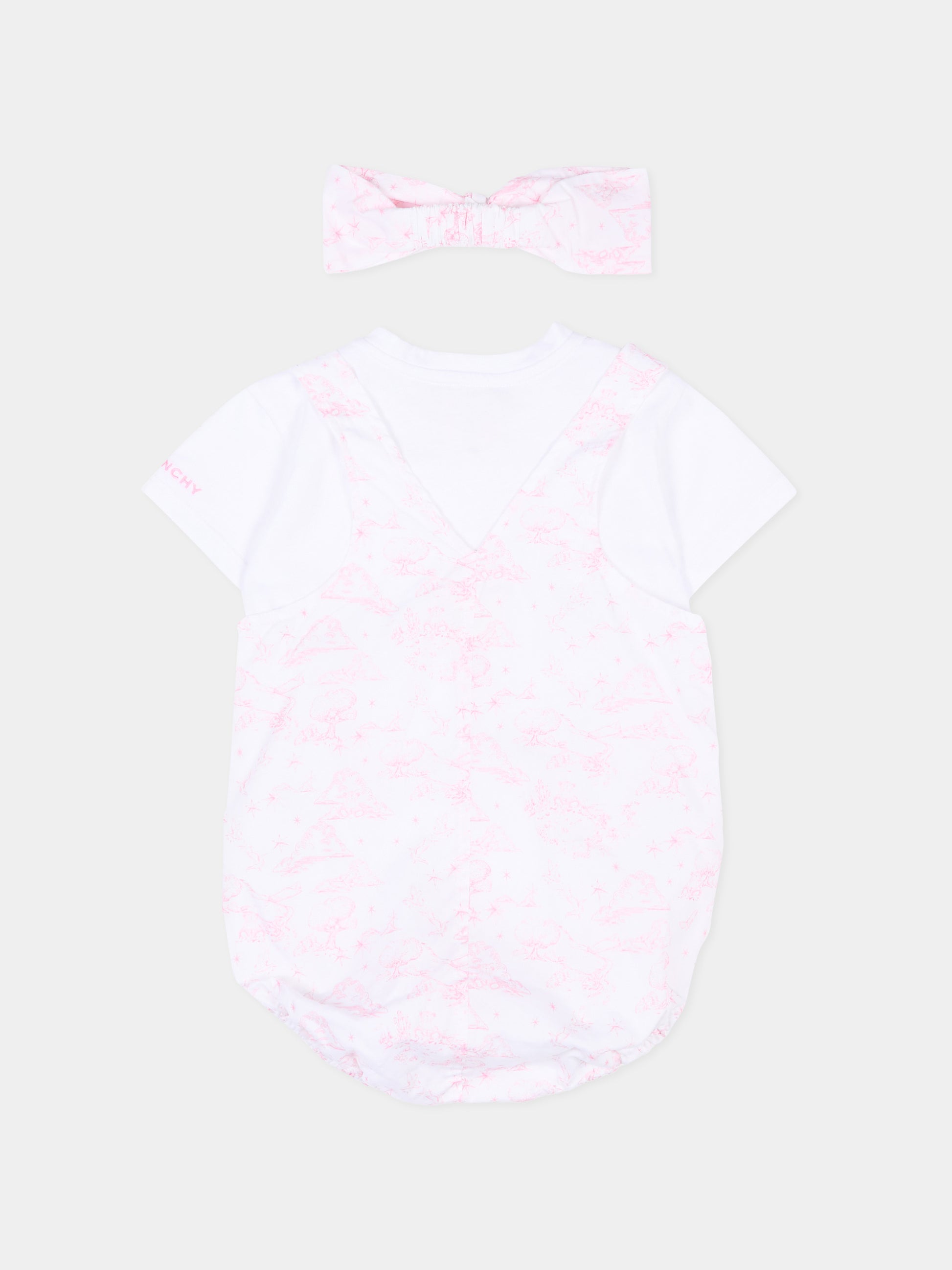 Salopette multicolor per neonata con fascia,Givenchy Kids,H31267 N54