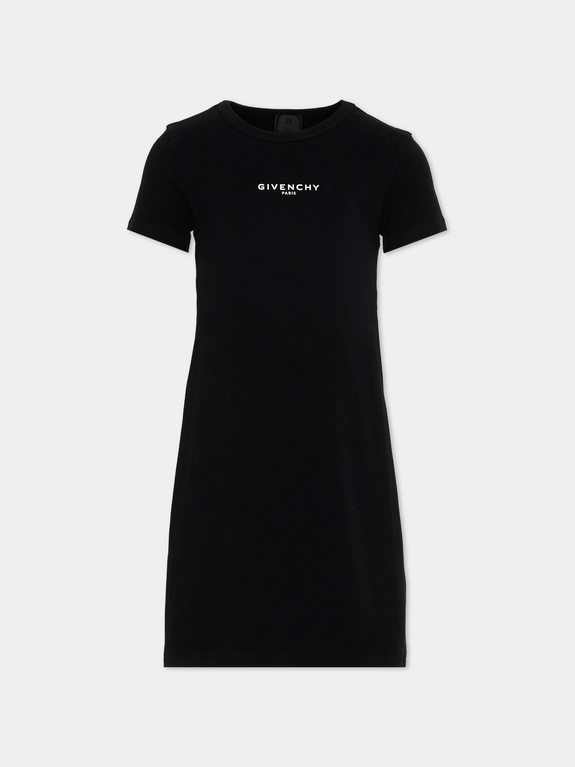 Vestito nero per bambina con logo,Givenchy Kids,H31222 09B