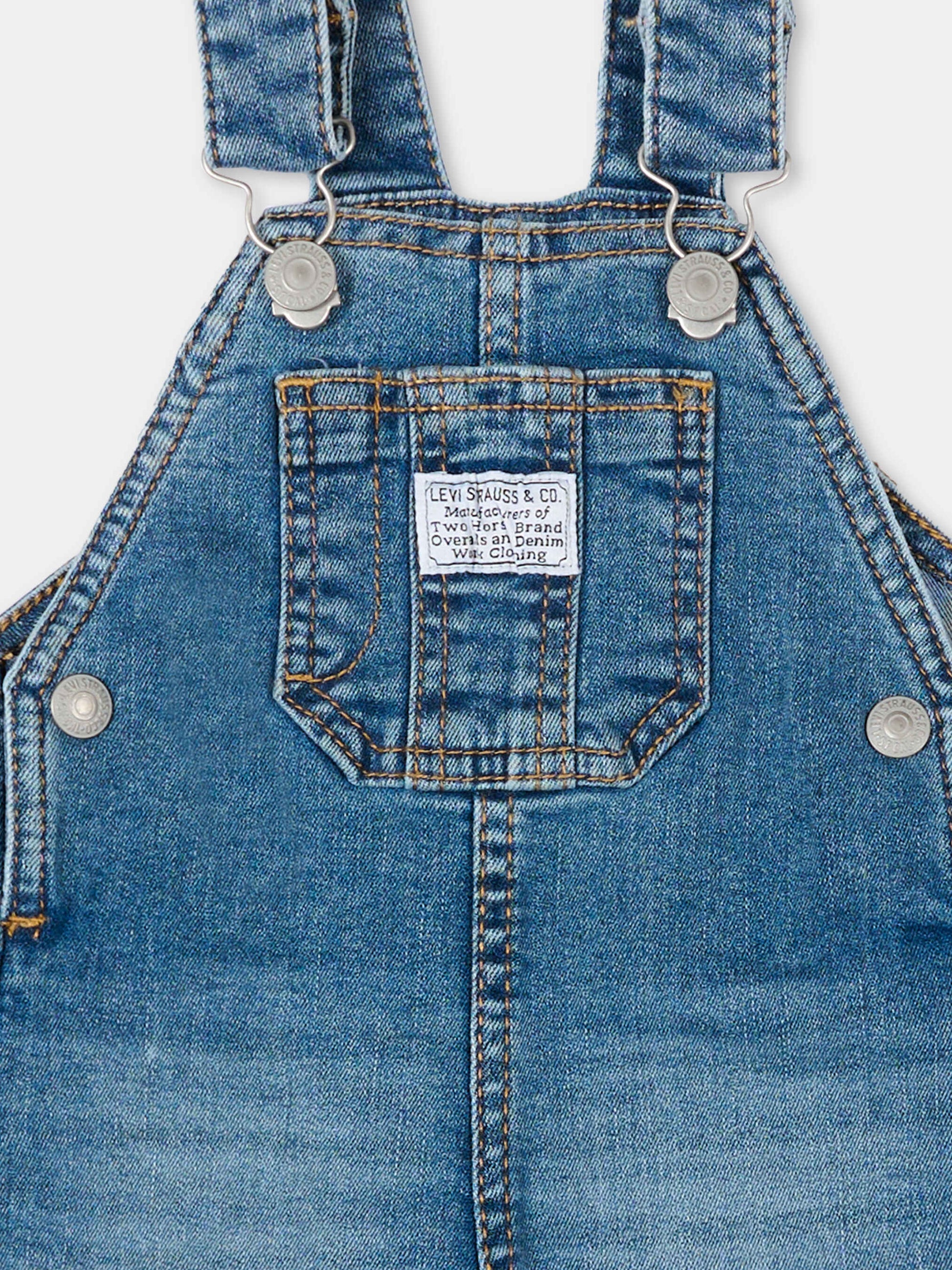 Salopette denim per neonati,Levi's Kids,6EE584 MH3