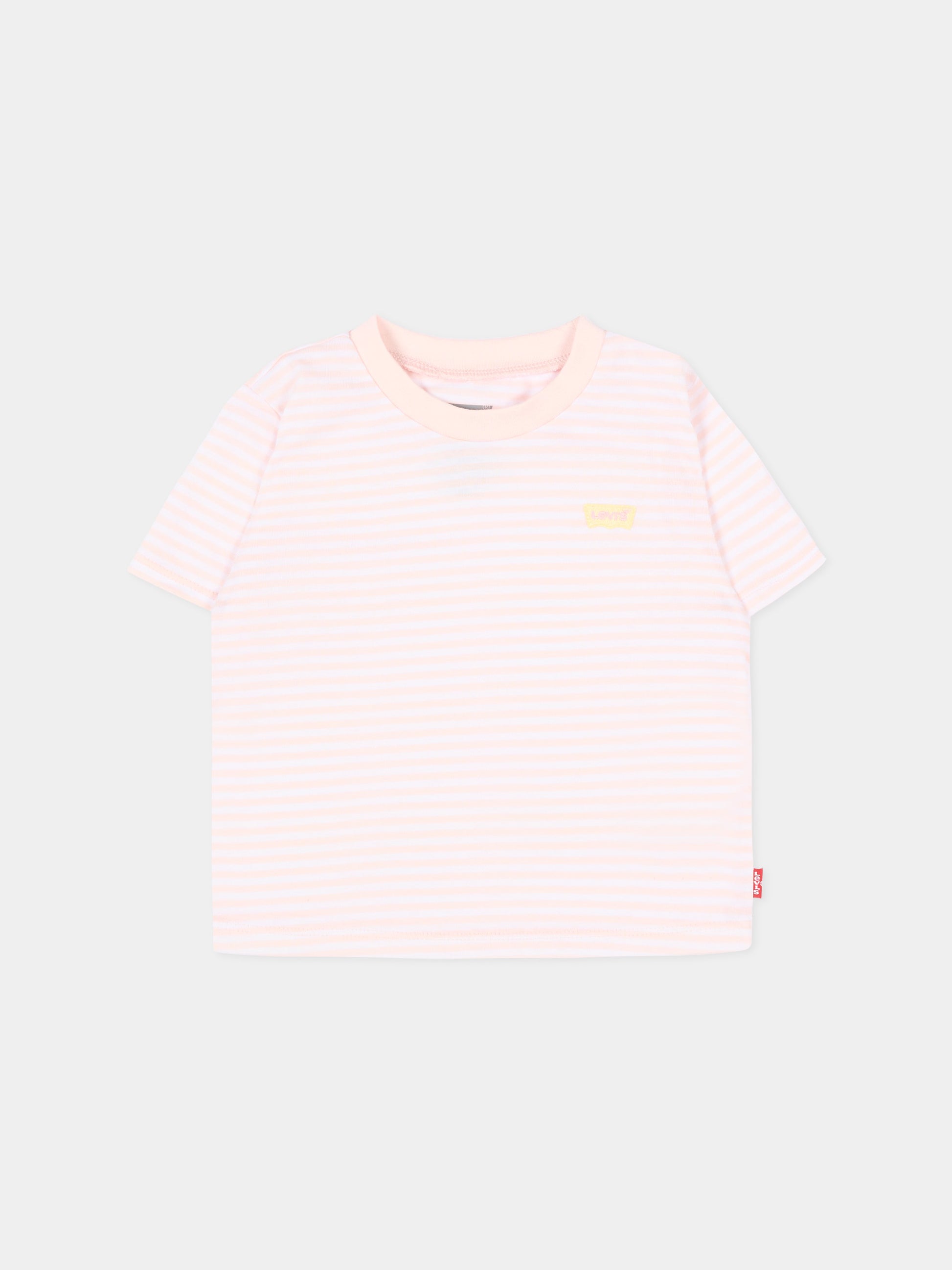 T-Shirt multicolor per neonata a righe,Levi's Kids,6EP612 AKR