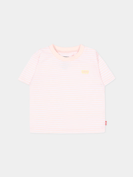 T-Shirt multicolor per neonata a righe,Levi's Kids,6EP612 AKR