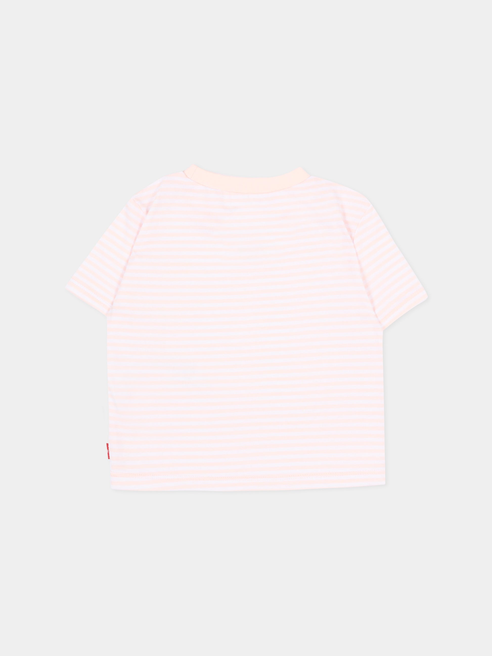 T-Shirt multicolor per neonata a righe,Levi's Kids,6EP612 AKR