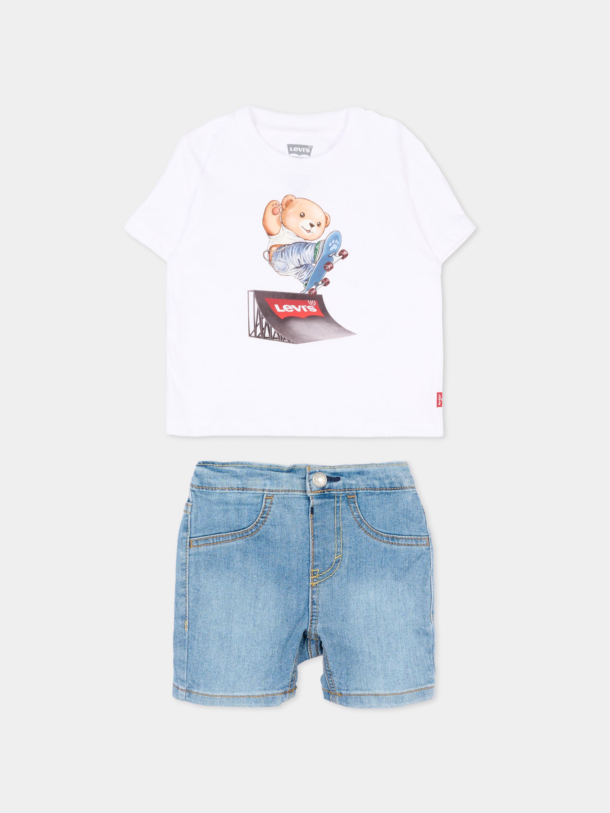 Completo multicolor per neonato con orsetto,Levi's Kids,6EP629 W1T