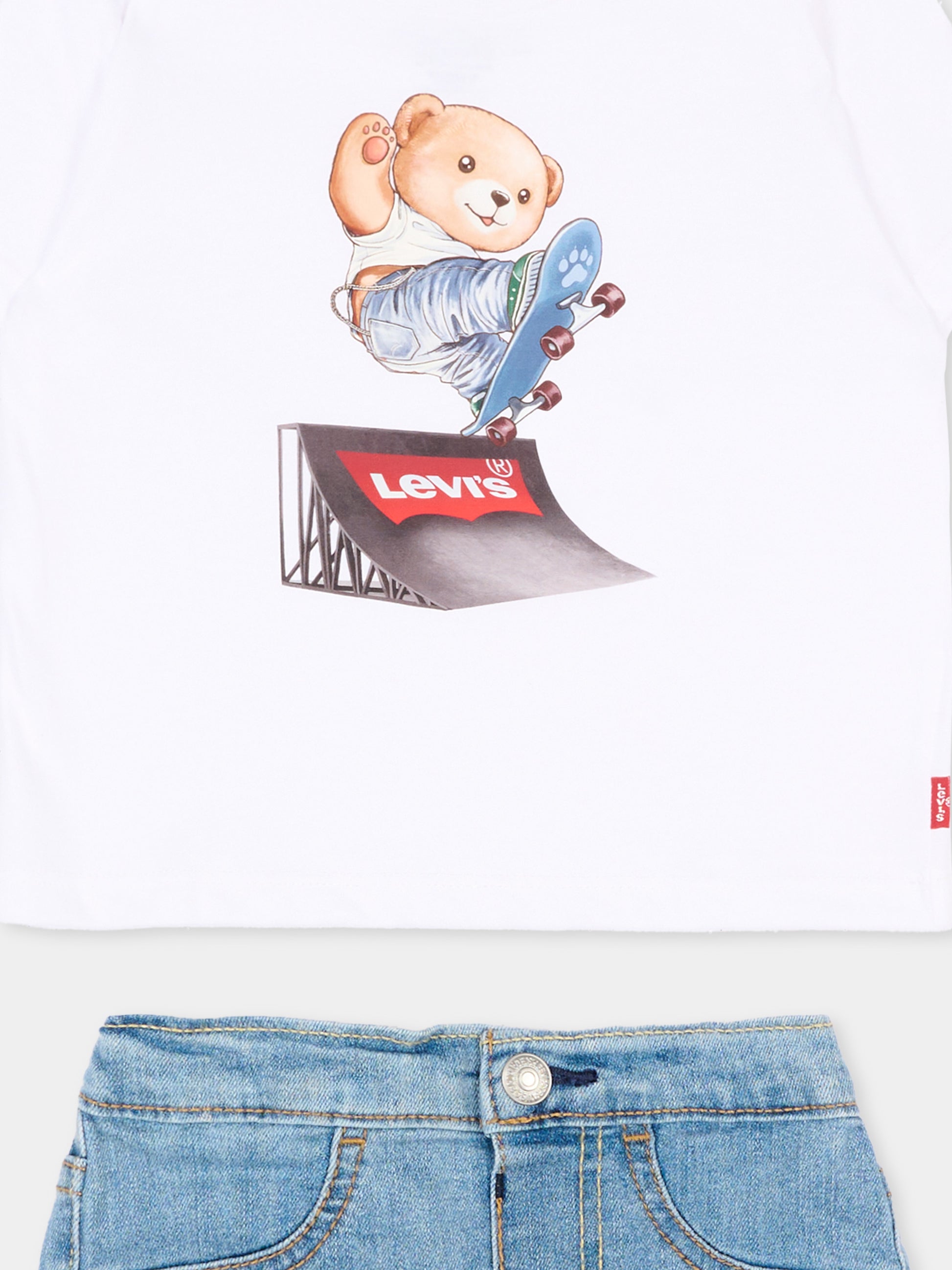 Completo multicolor per neonato con orsetto,Levi's Kids,6EP629 W1T