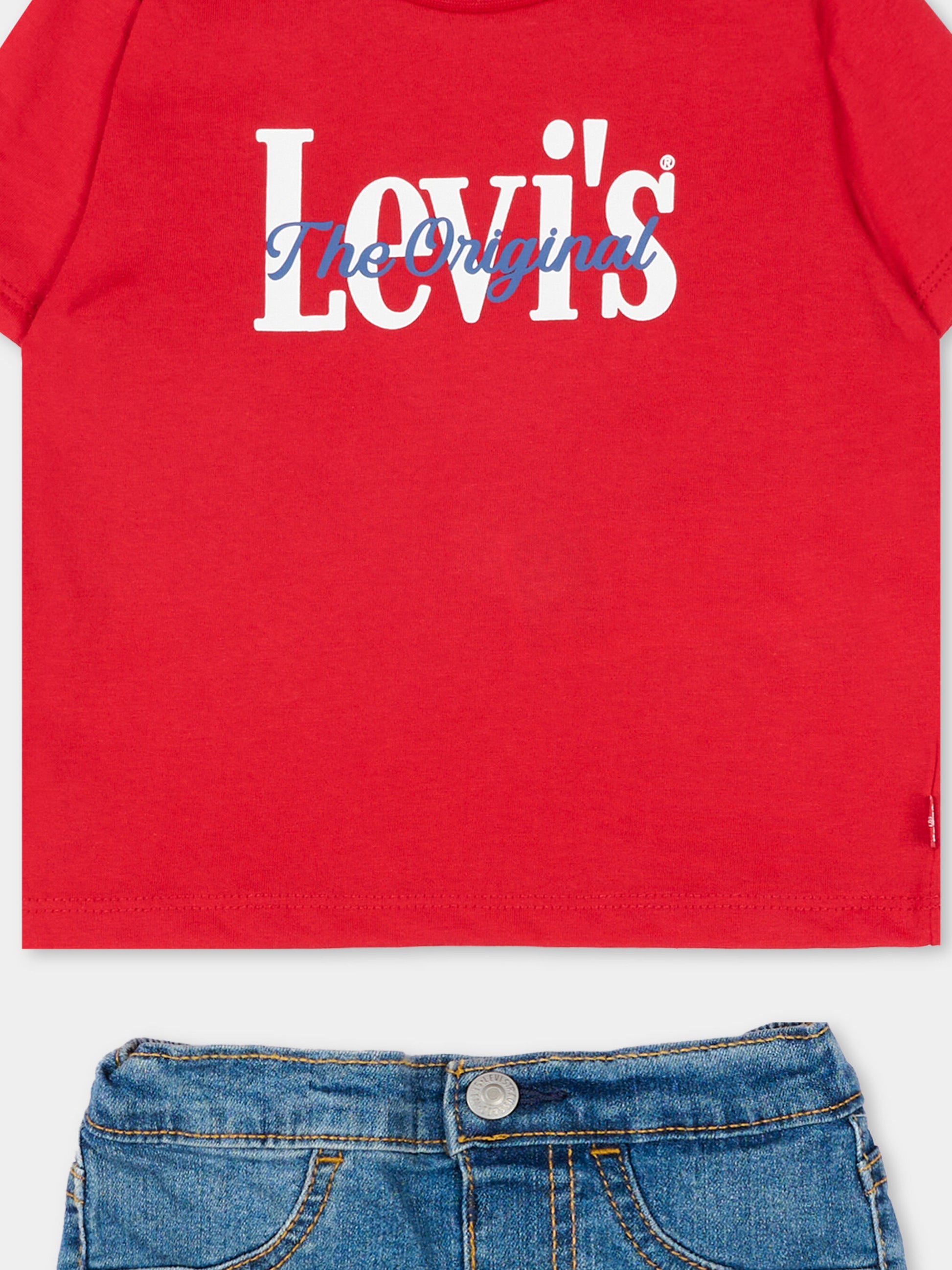 Completo multicolor per neonato con logo,Levi's Kids,6EP622 RCU
