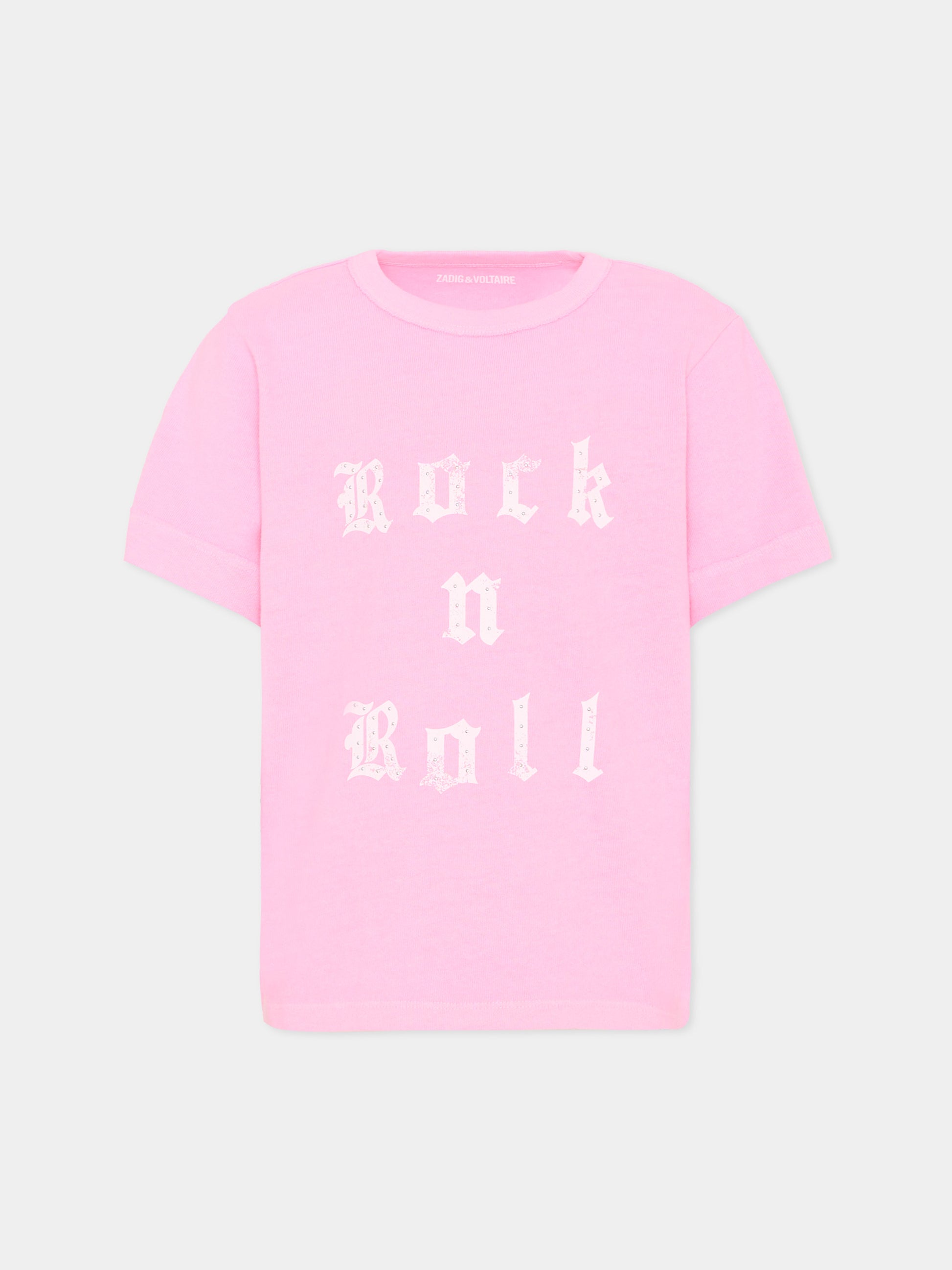 T-Shirt rosa per bambina,Zadig & Voltaire Kids,X60534 47F