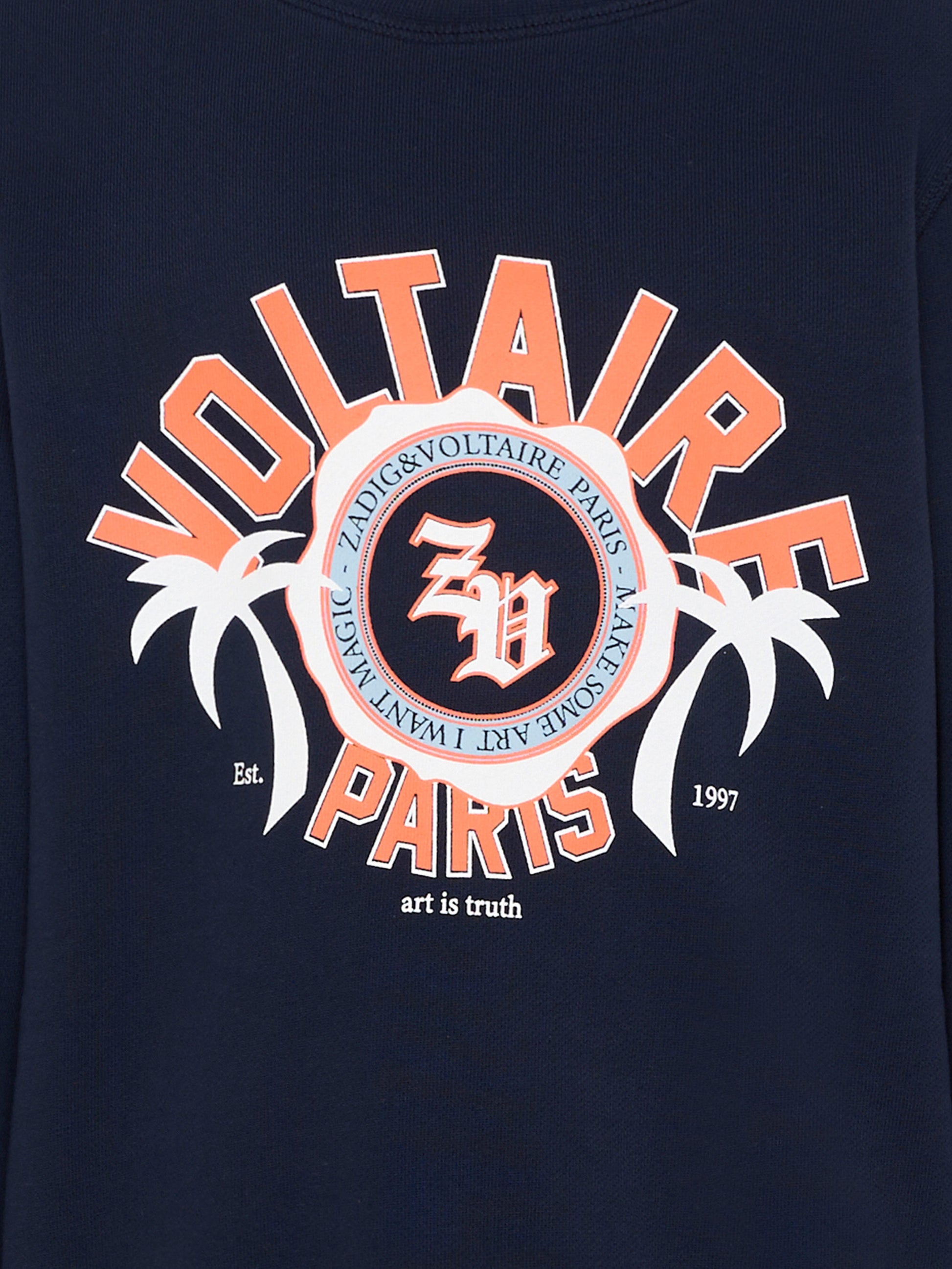 Felpa blu per bambino con logo,Zadig & Voltaire Kids,X60587 83D