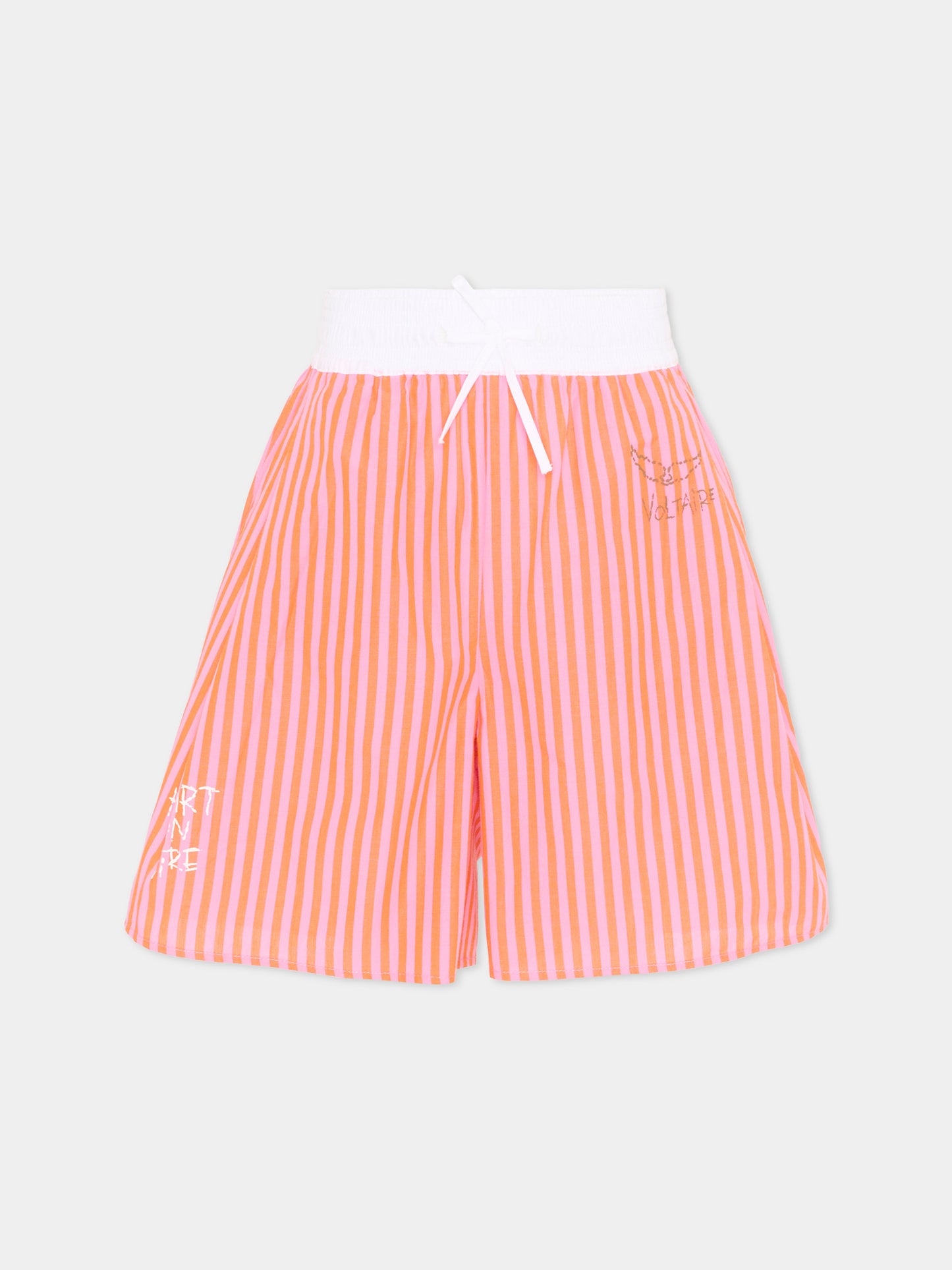 Shorts arancione a righe per bambino,Zadig & Voltaire Kids,X60626 S04