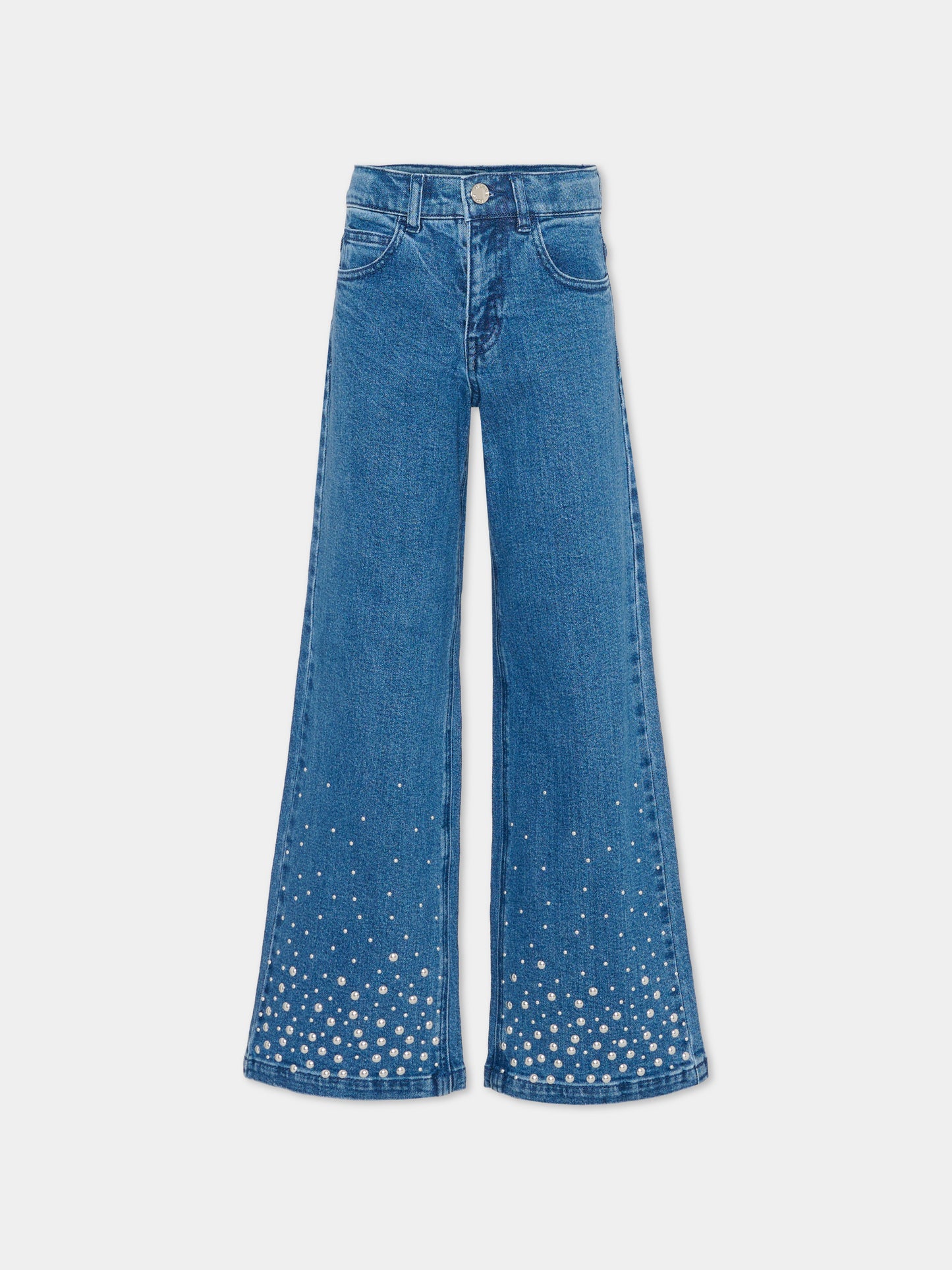 Jeans denim per bambina con borchie,Michael Kors,R30578 Z10