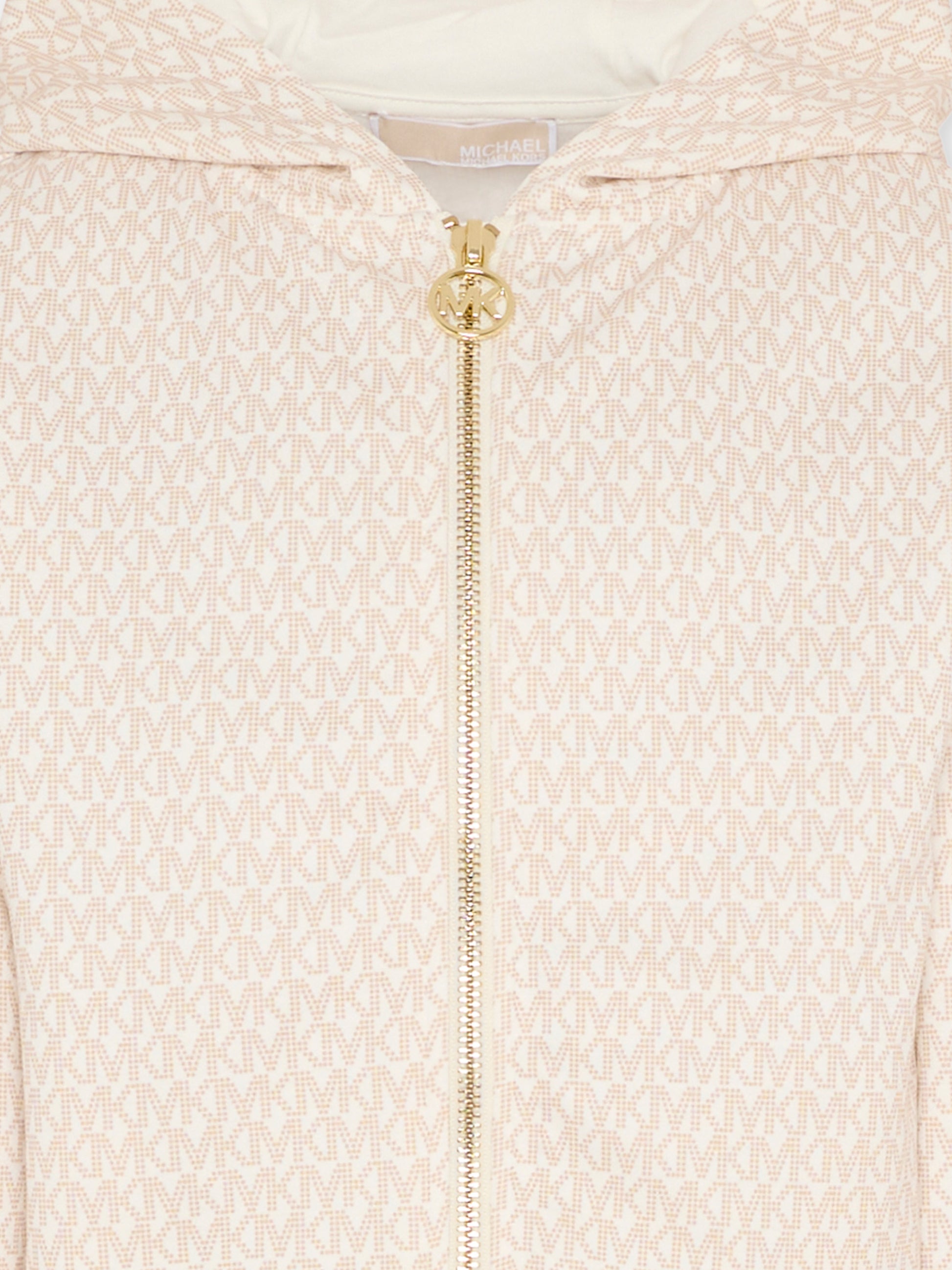 Felpa avorio per bambina con logo all over,Michael Kors,R30589 190
