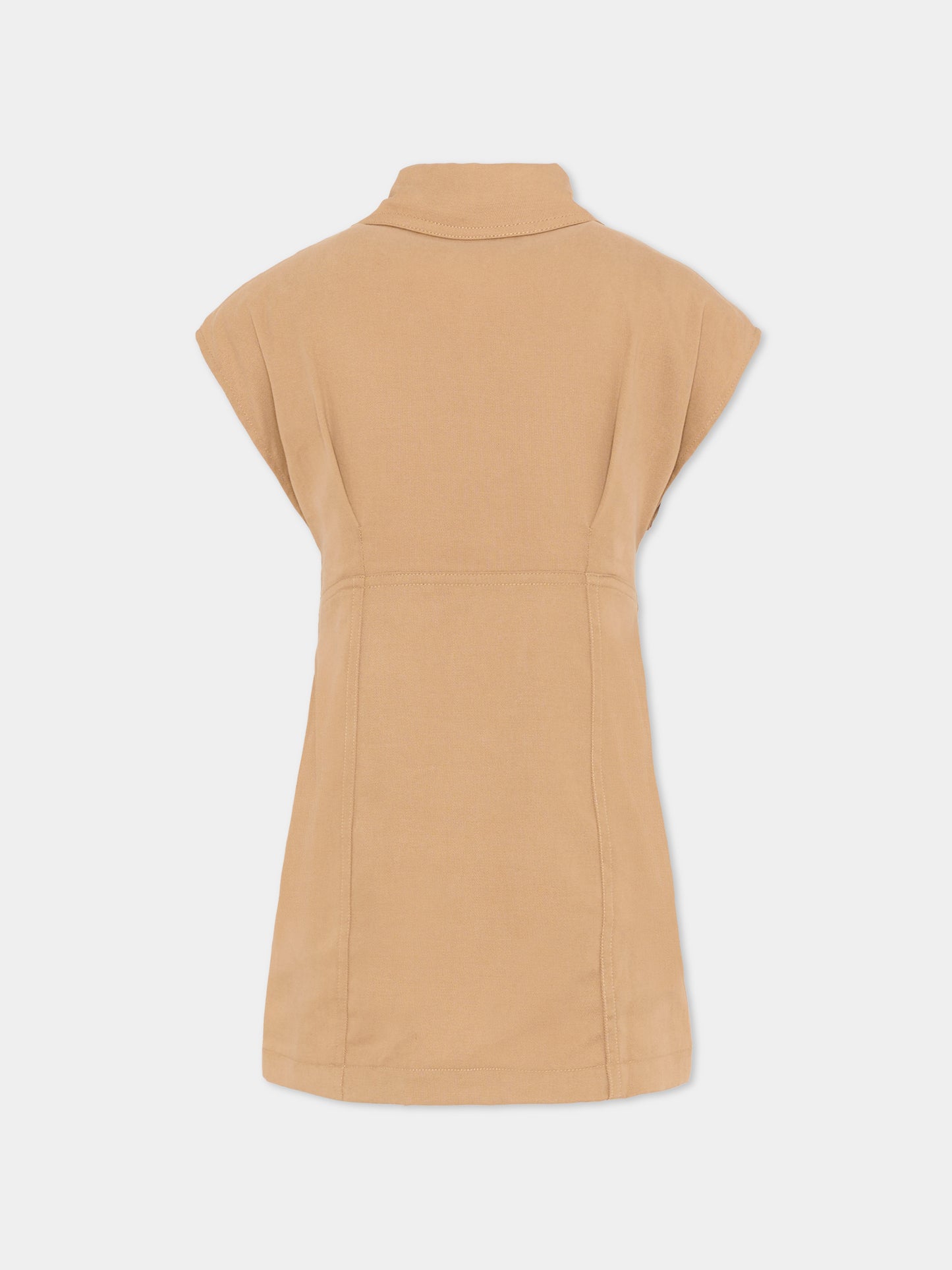 Vestito beige per bambina con bottoni dorati,Michael Kors,R30594 263