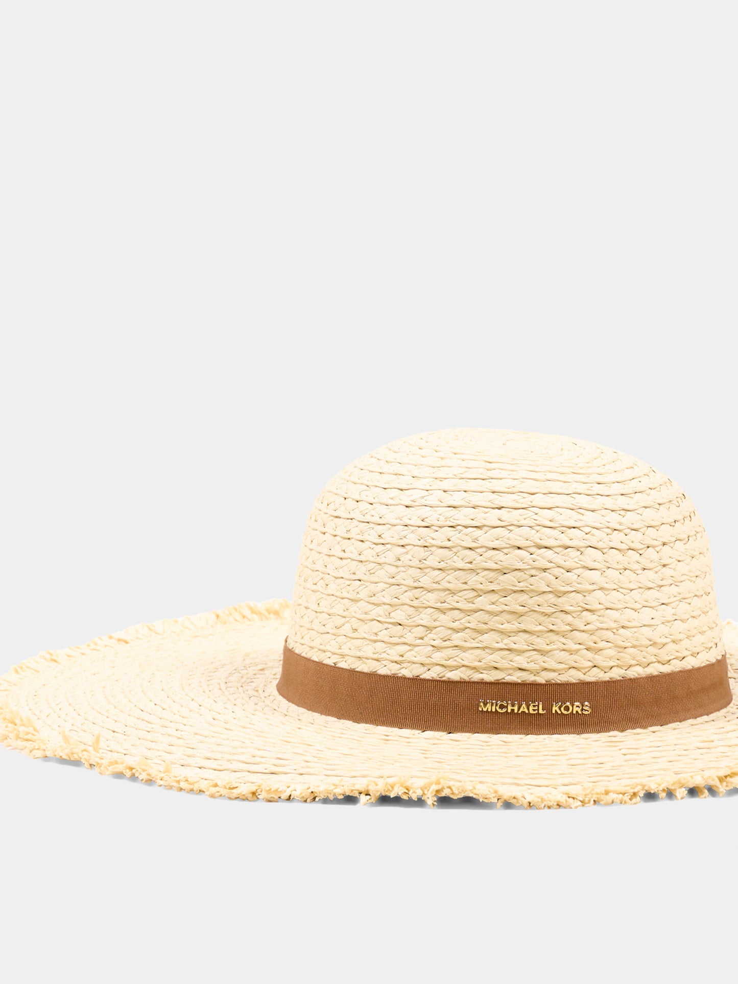 Cappello di paglia beige per bambina con logo,Michael Kors,R30627 117