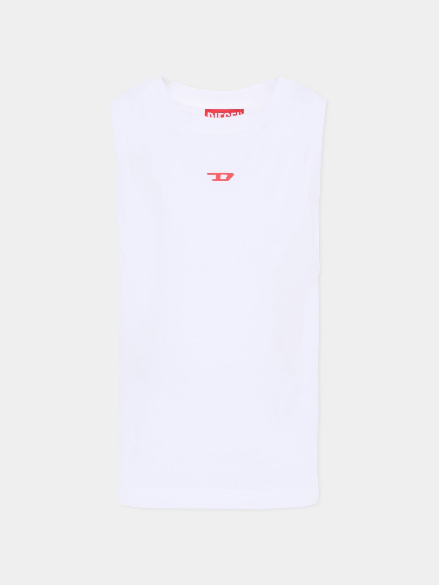 Canotta bianca per bambini con logo,Diesel,J02741 00YI9 K100