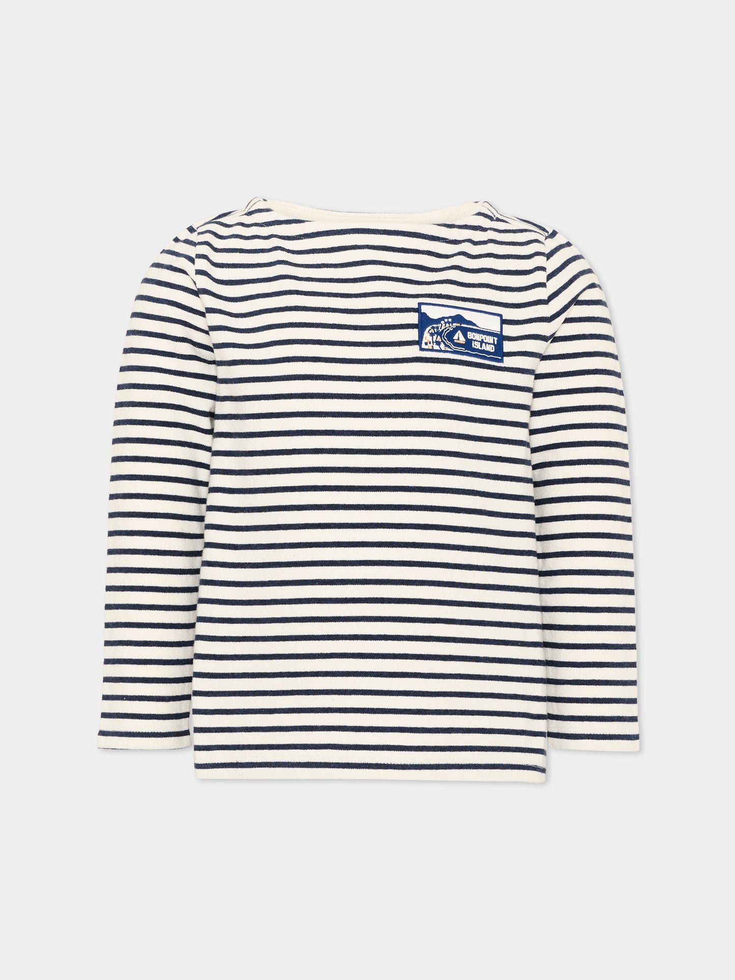 T-Shirt multicolor per bambino a righe con logo,Bonpoint,S06BTSK00021 274