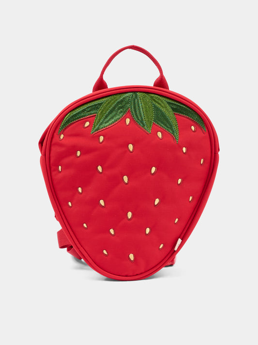 Red backpack for girl Strawberry