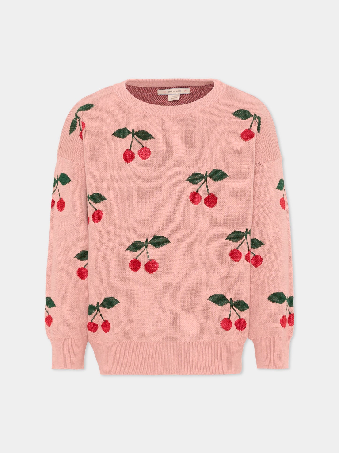 Maglione rosa per bambina con ciliegie,Konges Sløjd,KS104928 CHERRY