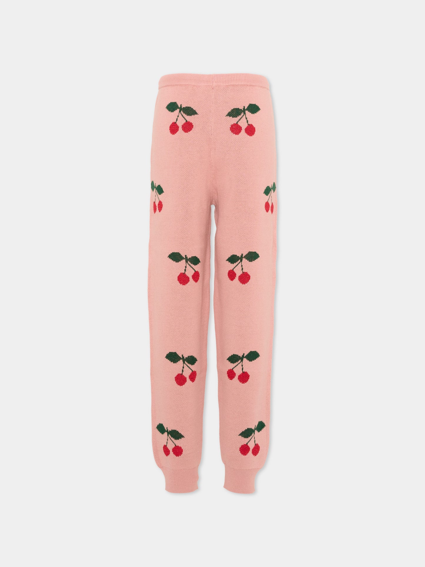 Pantaloni rosa per bambina con ciliegie,Konges Sløjd,KS104930 CHERRY