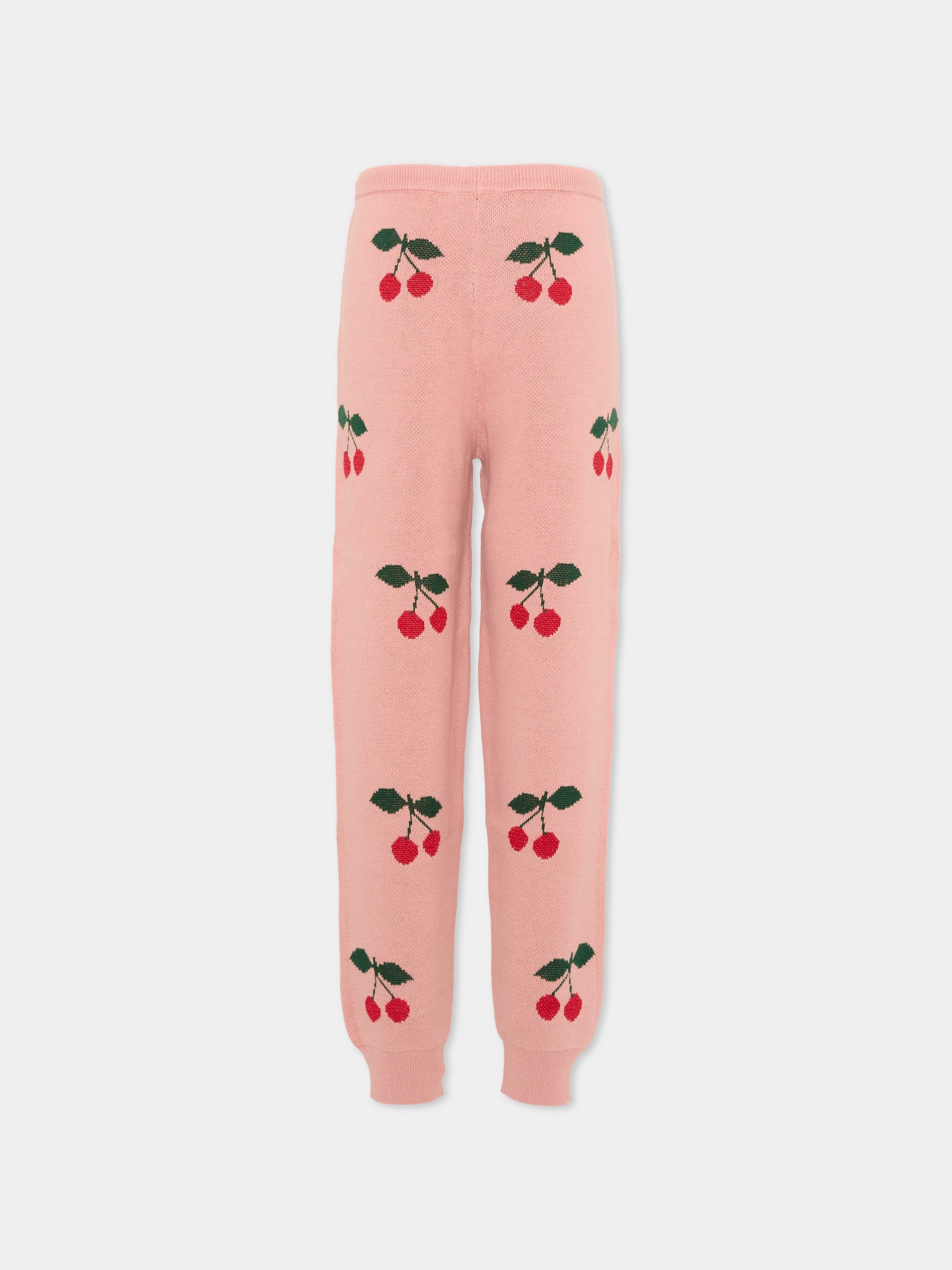 Pantaloni rosa per bambina con ciliegie,Konges Sløjd,KS104930 CHERRY