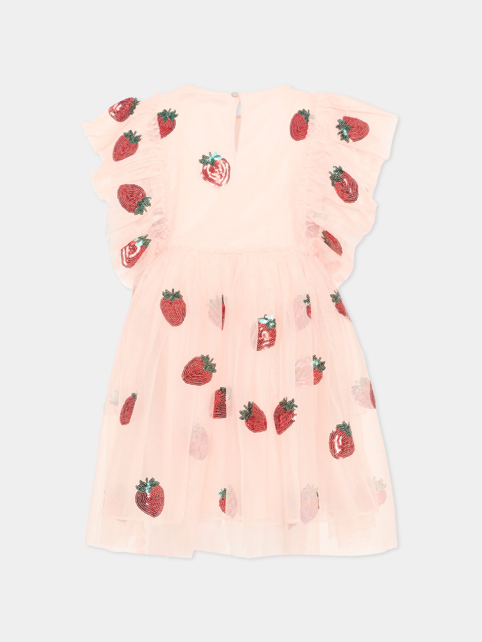 Abito rosa per bambina con fragole,Konges Sløjd,KS105137 STRAWBERRY ROSE