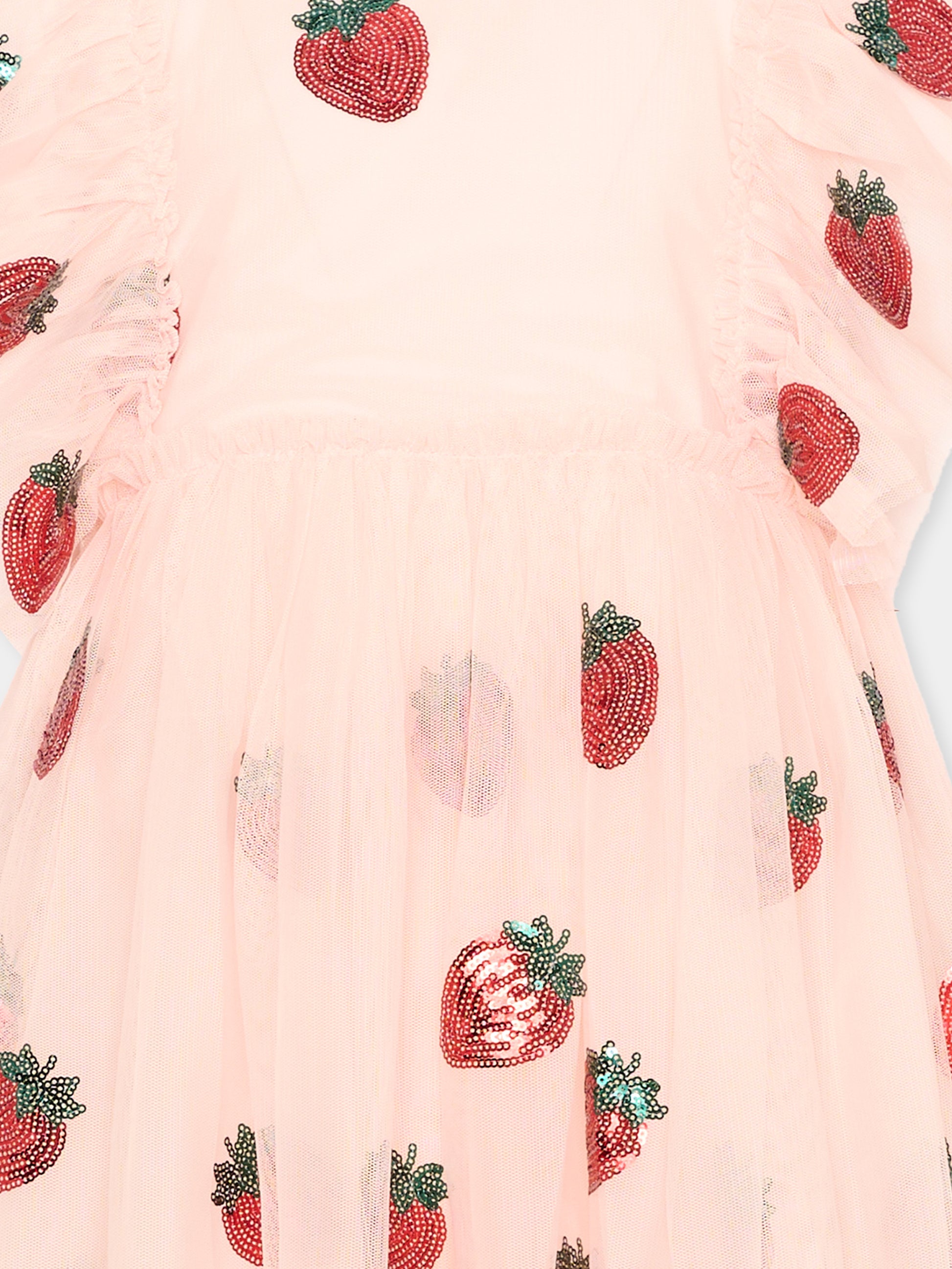 Abito rosa per bambina con fragole,Konges Sløjd,KS105137 STRAWBERRY ROSE