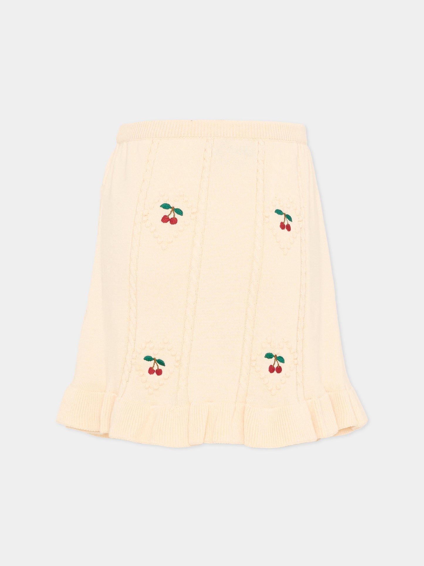 Gonna avorio per bambina con ciliegie,Konges Sløjd,KS105084 PEARLED IVORY