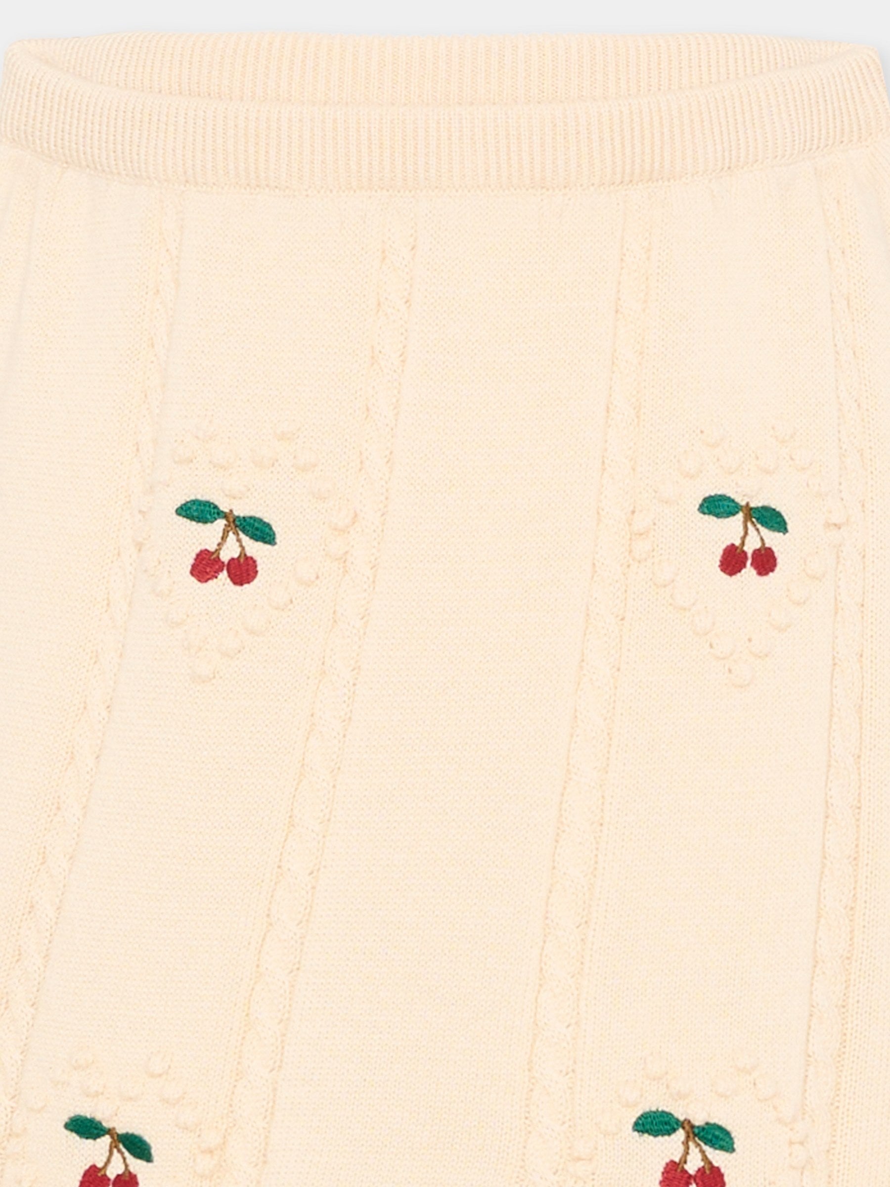 Gonna avorio per bambina con ciliegie,Konges Sløjd,KS105084 PEARLED IVORY