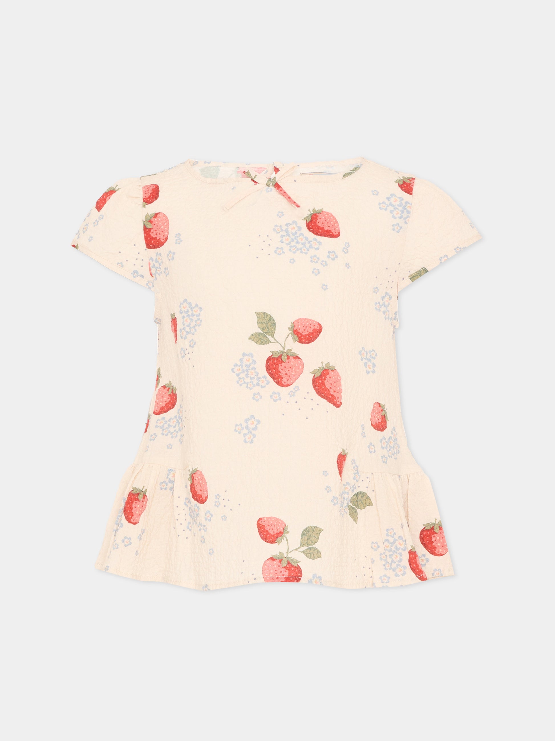 T-shirt rosa per bambina con fragole,Konges Sløjd,KS104651 MARMELADE SUN