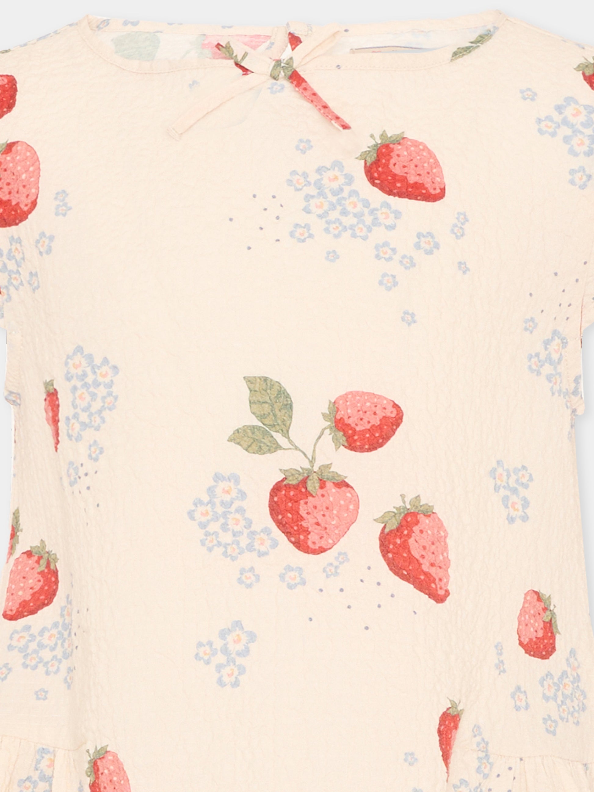 T-shirt rosa per bambina con fragole,Konges Sløjd,KS104651 MARMELADE SUN