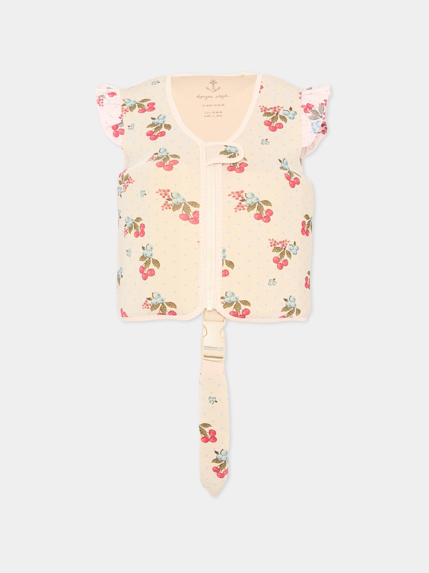 Giubbotto salvagente beige per bambina con pois,Konges Sløjd,KS104652 MARMELATTA