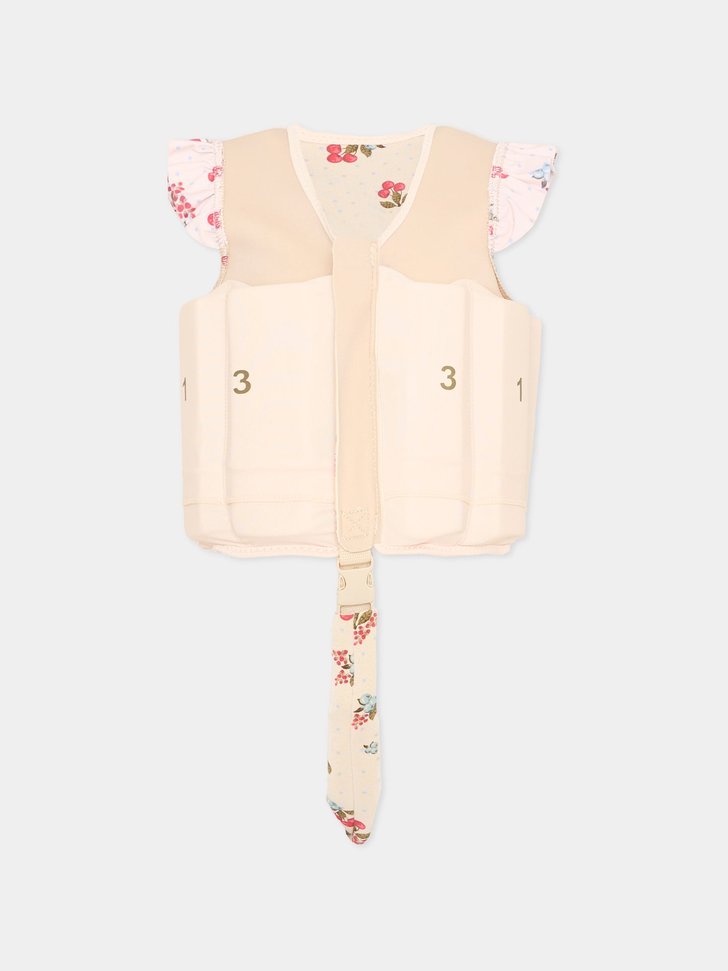 Giubbotto salvagente beige per bambina con pois,Konges Sløjd,KS104652 MARMELATTA