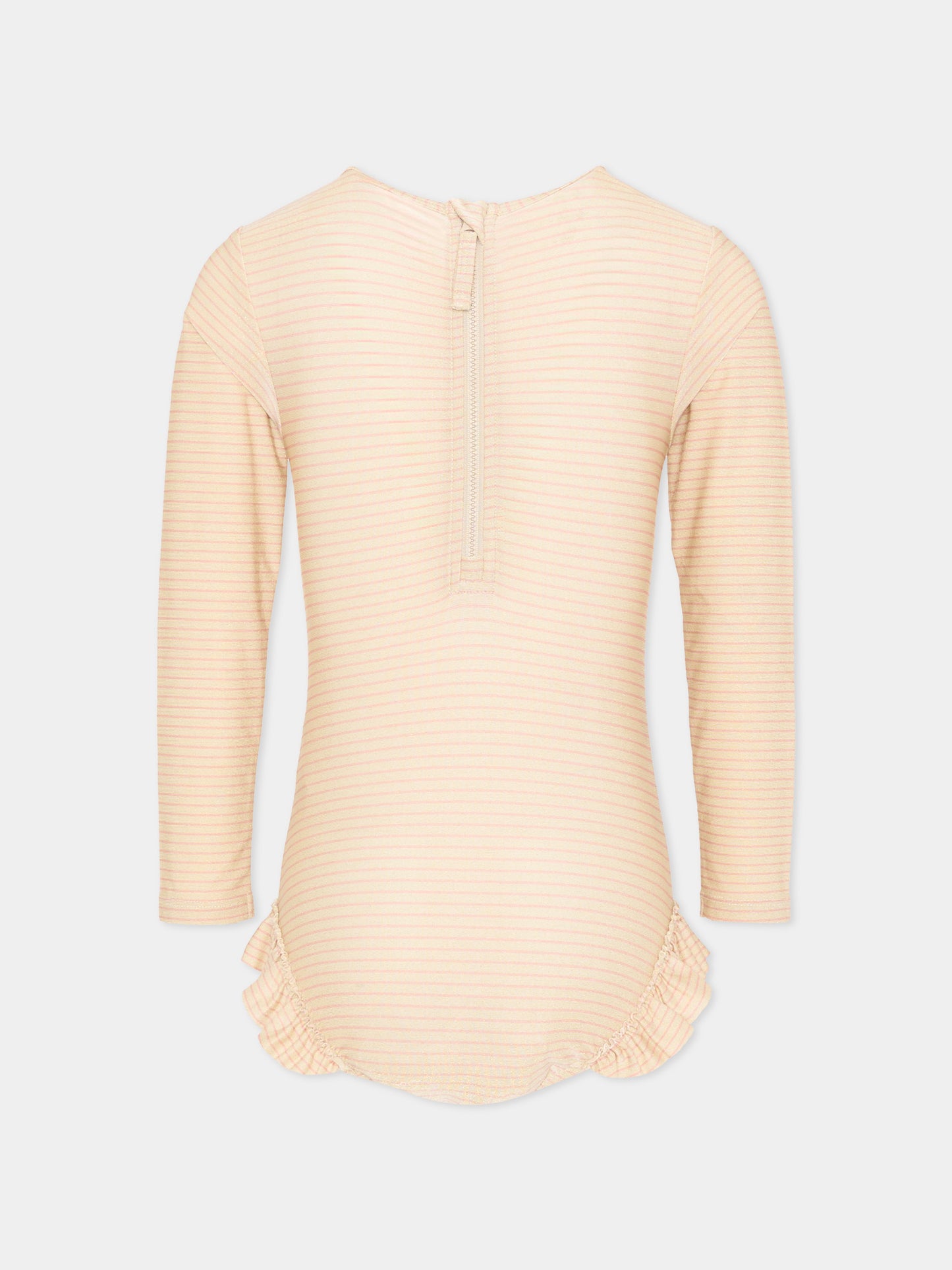 Anti UV beige per bambina con ciliegie,Konges Sløjd,KS104856 ROSE STRIPE