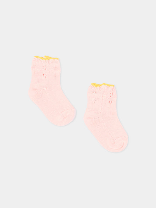 Calzini rosa per neonata con logo,Gensami,BOOT-ZIGRAY-CO BABY PINK