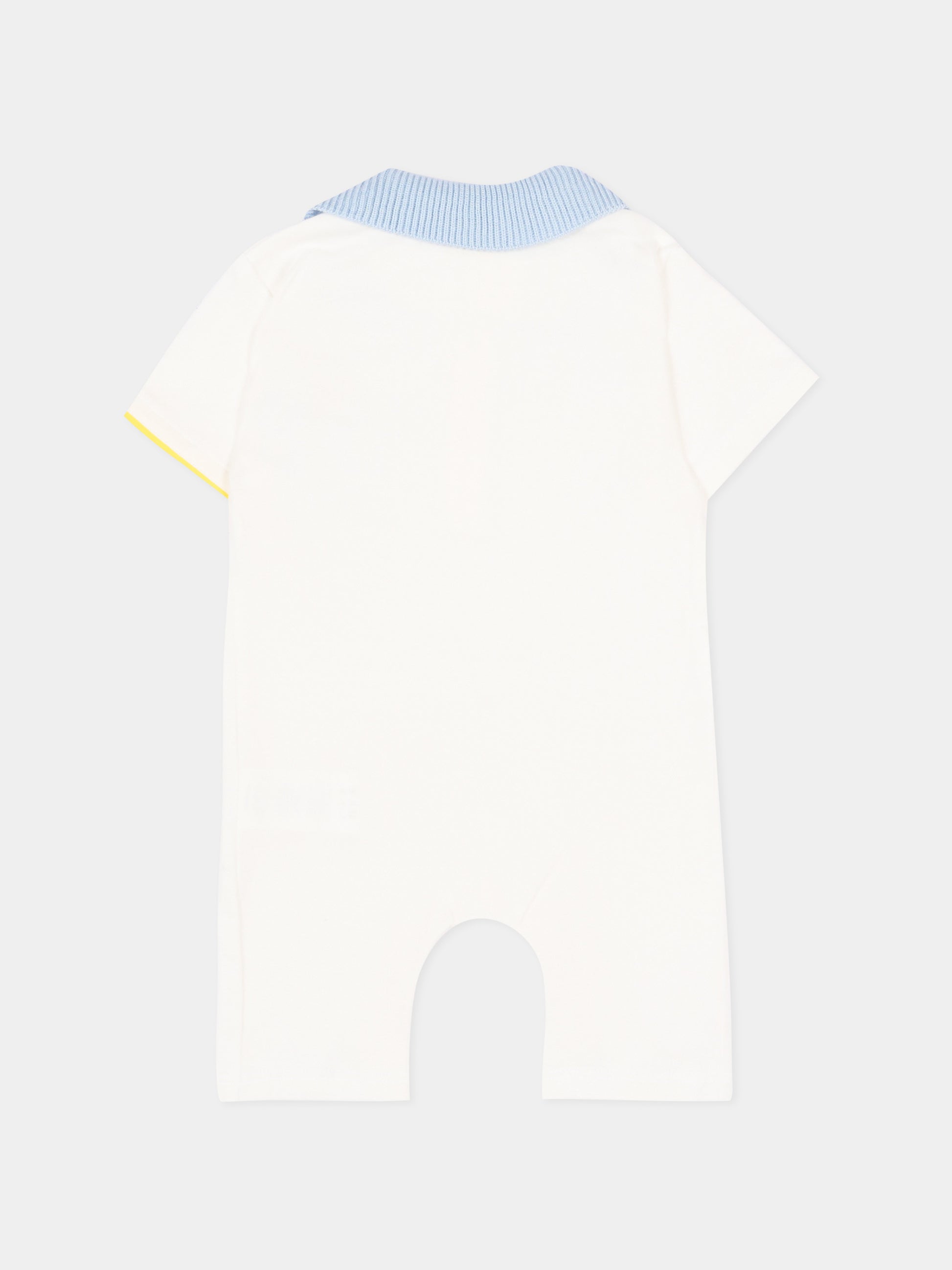 Pagliaccetto avorio per neonato con cavalluccio marino,Gensami,ROSHORT-SEAHORSE-J OFF WHITE +  SKY BLUE