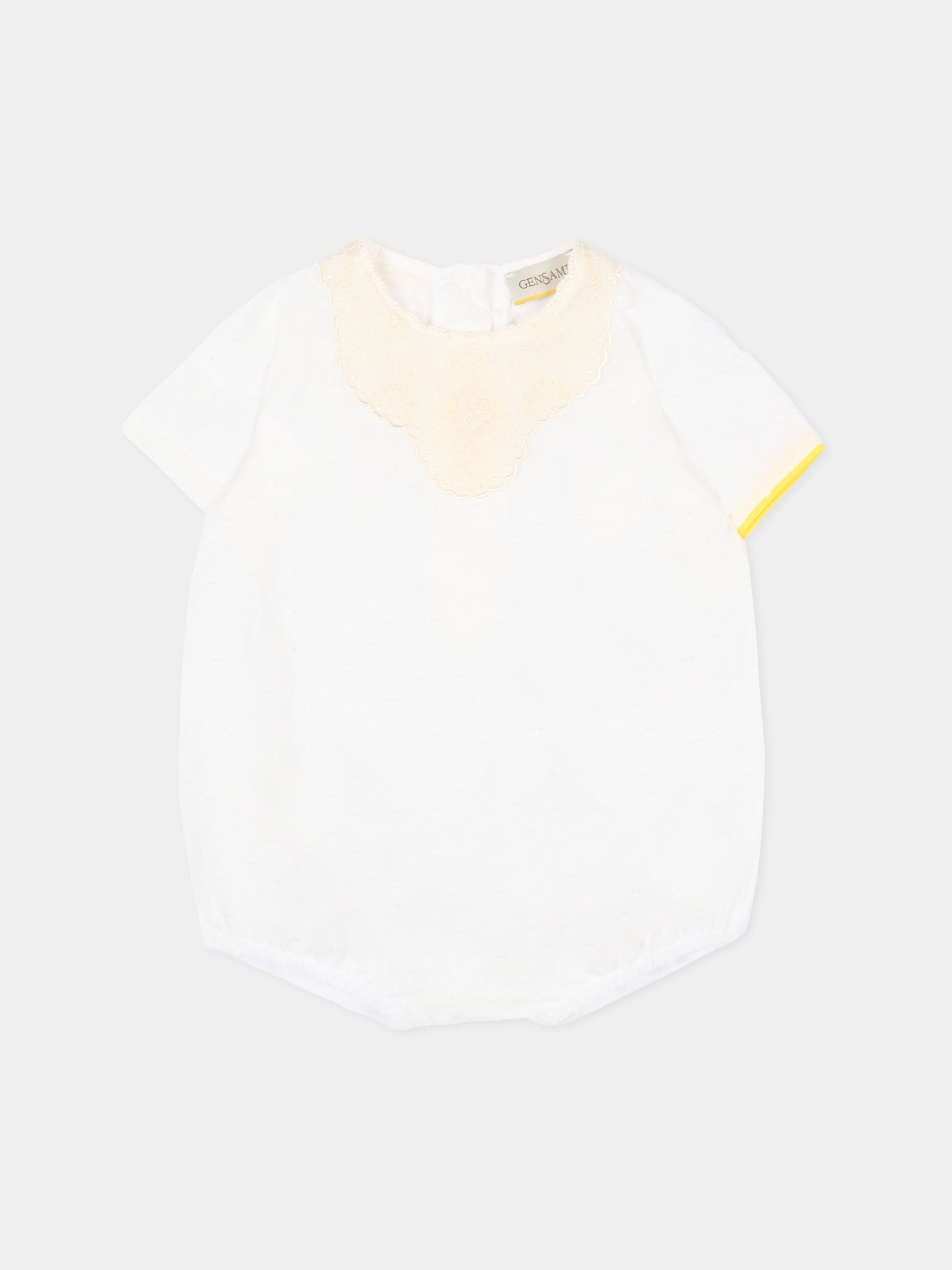 Body avorio in plumetis per neonati,Gensami,BODY-PLUM-CO OFF WHITE