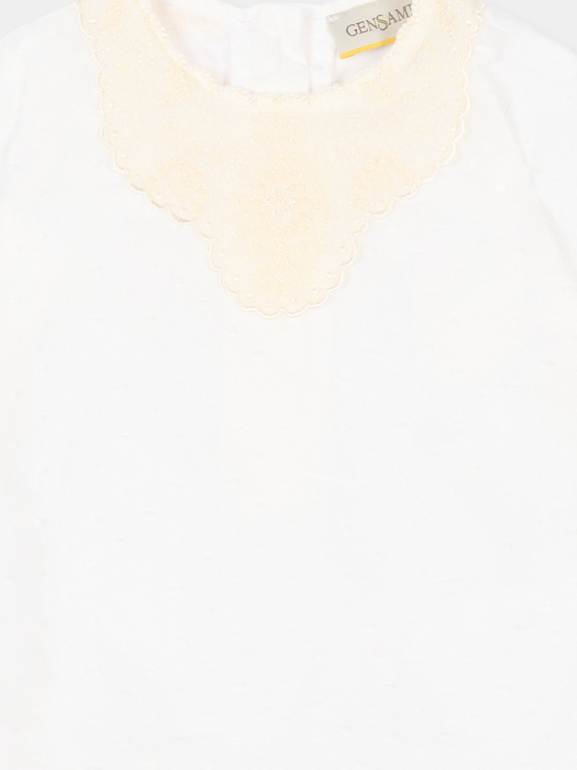 Body avorio in plumetis per neonati,Gensami,BODY-PLUM-CO OFF WHITE