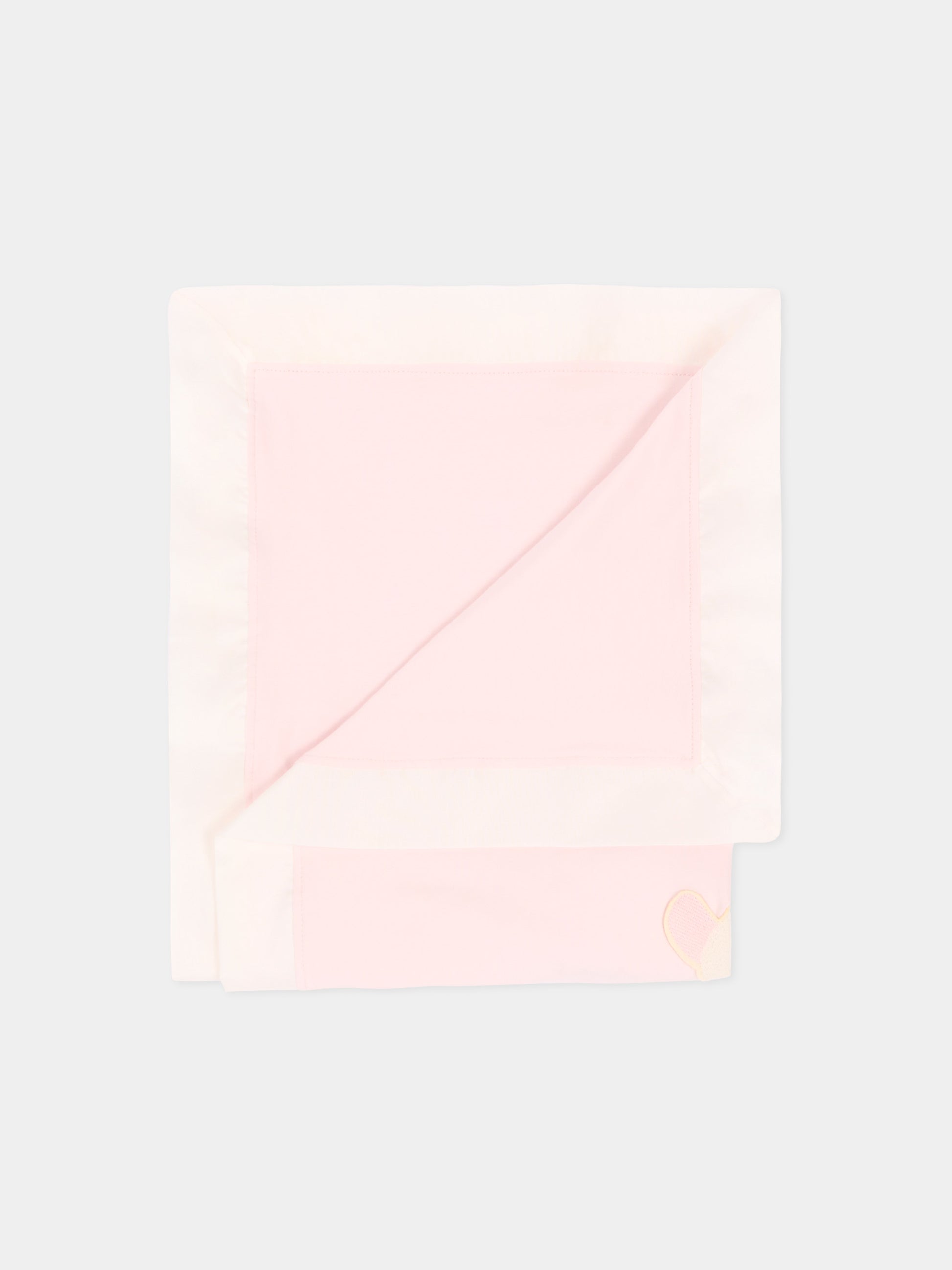 Coperta rosa con ricamo alpaca per neonata,Gensami,BLA-ALP-J LIGHT PINK