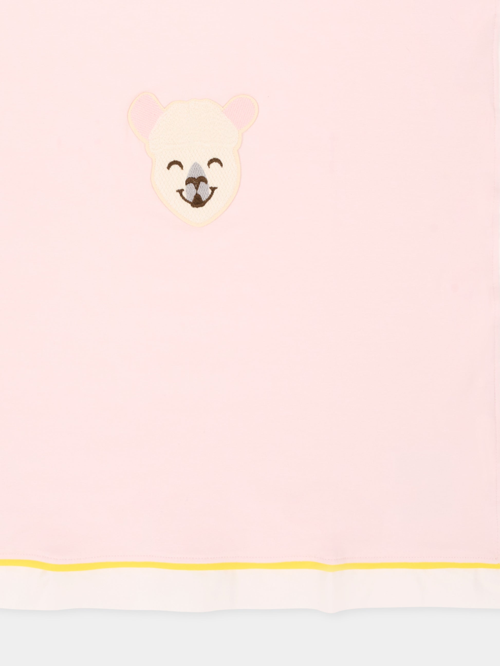 Coperta rosa con ricamo alpaca per neonata,Gensami,BLA-ALP-J LIGHT PINK