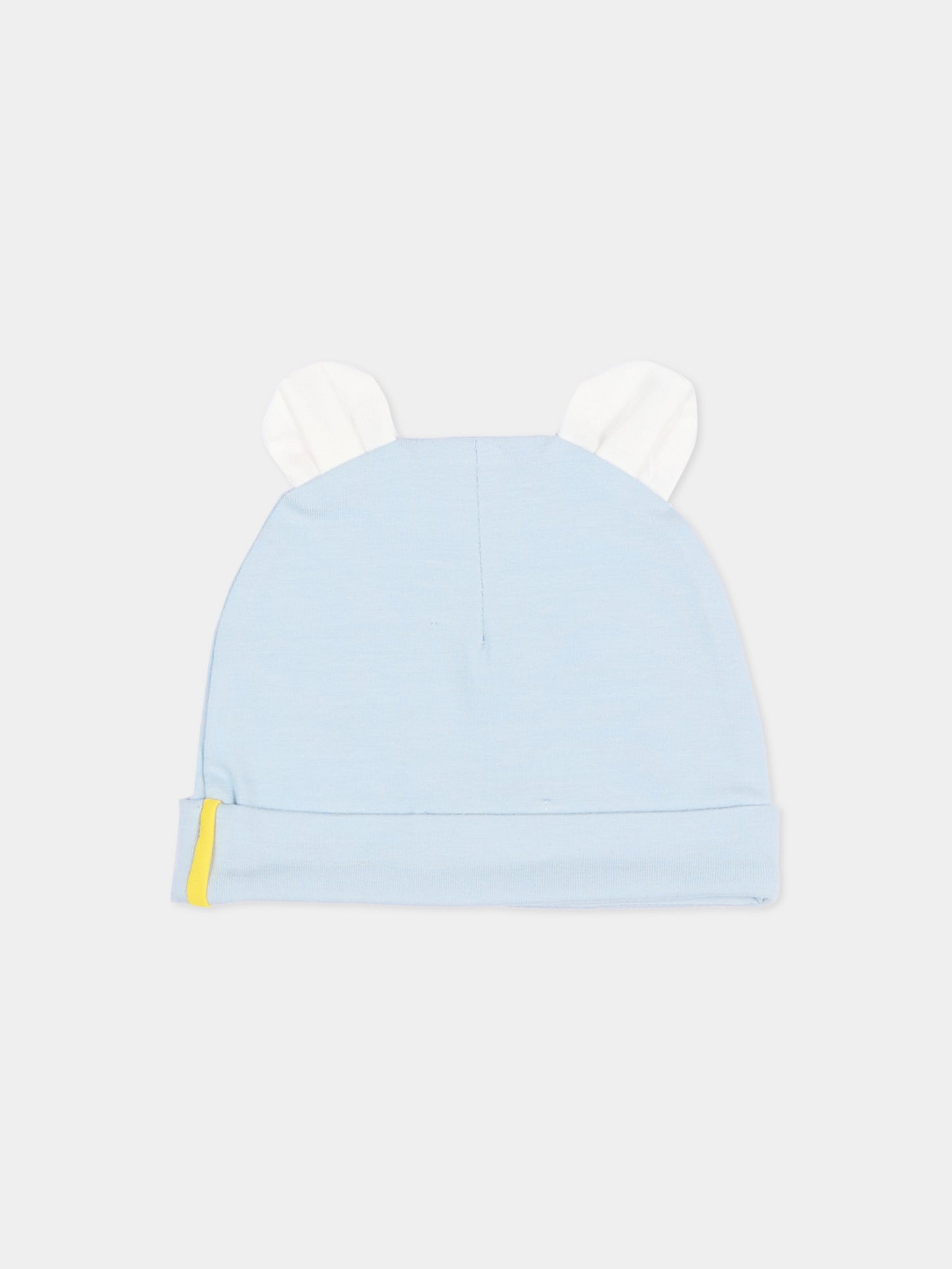 Cappello celeste per neonato con orecchie,Gensami,LIGHTHAT-ALP-J LIGHT BLUE